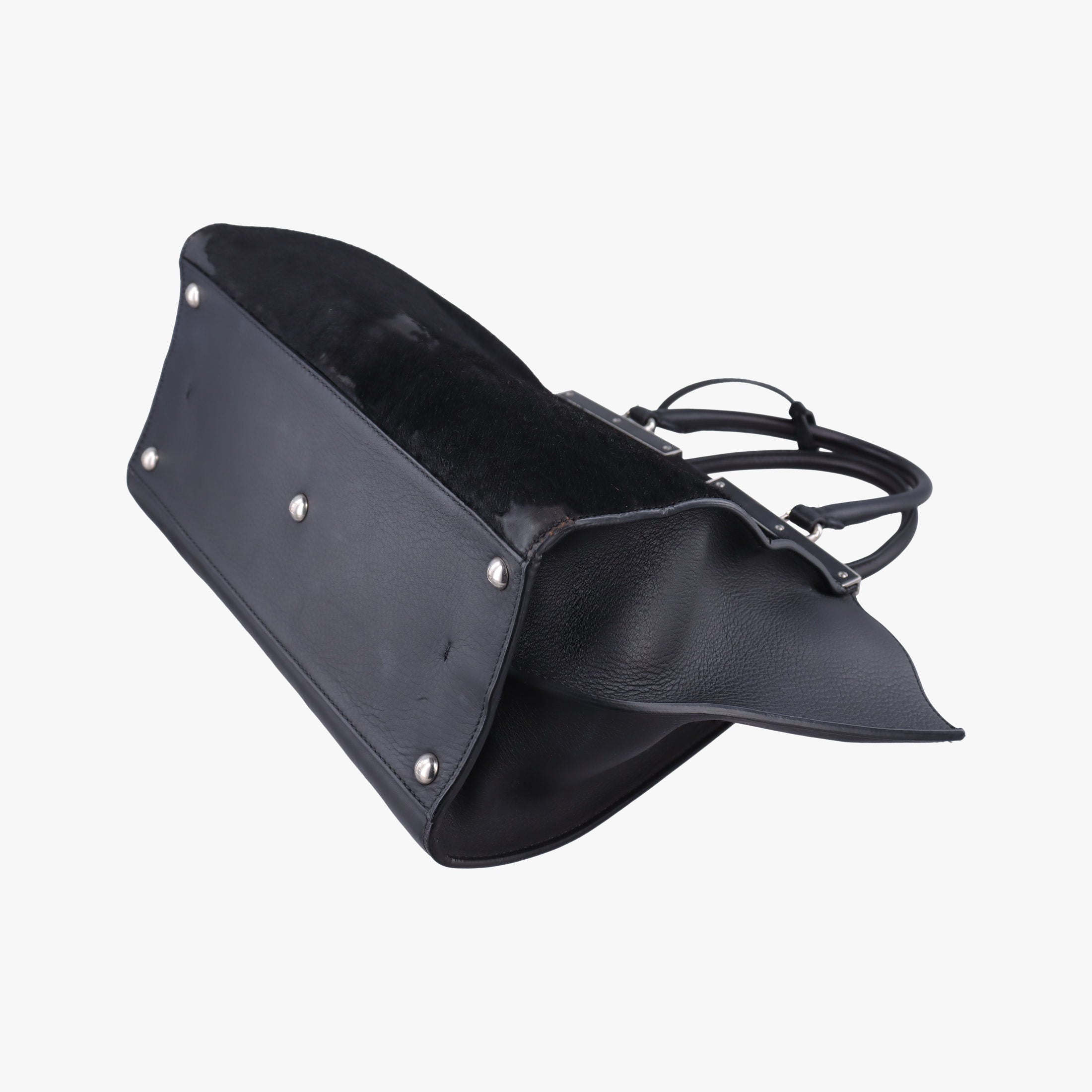 Vintage Fendi Troyage Trois Jours Black Leather  × ponyhair 8BH279 shoulderbag | stylenewstar