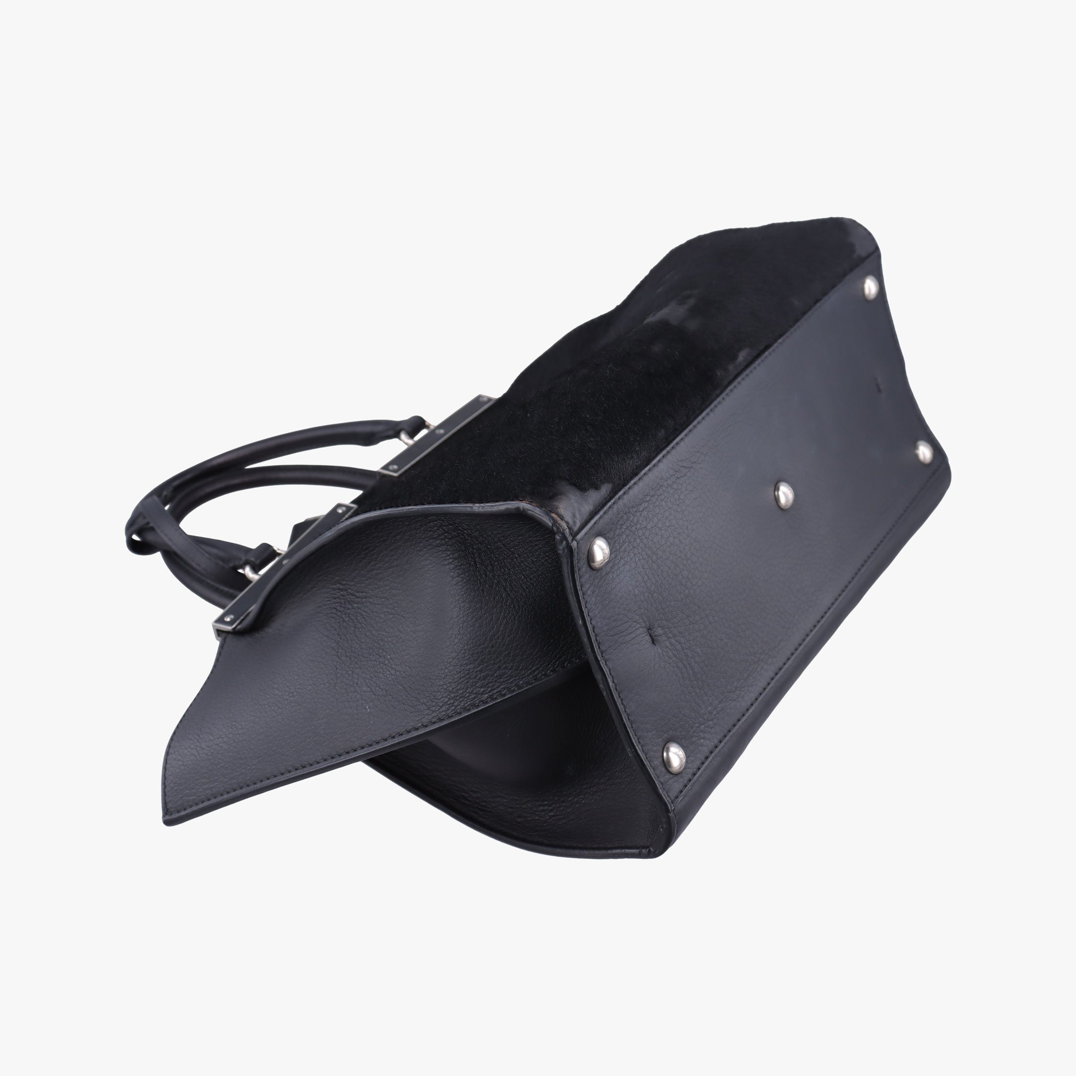 Vintage Fendi Troyage Trois Jours Black Leather  × ponyhair 8BH279 shoulderbag | stylenewstar