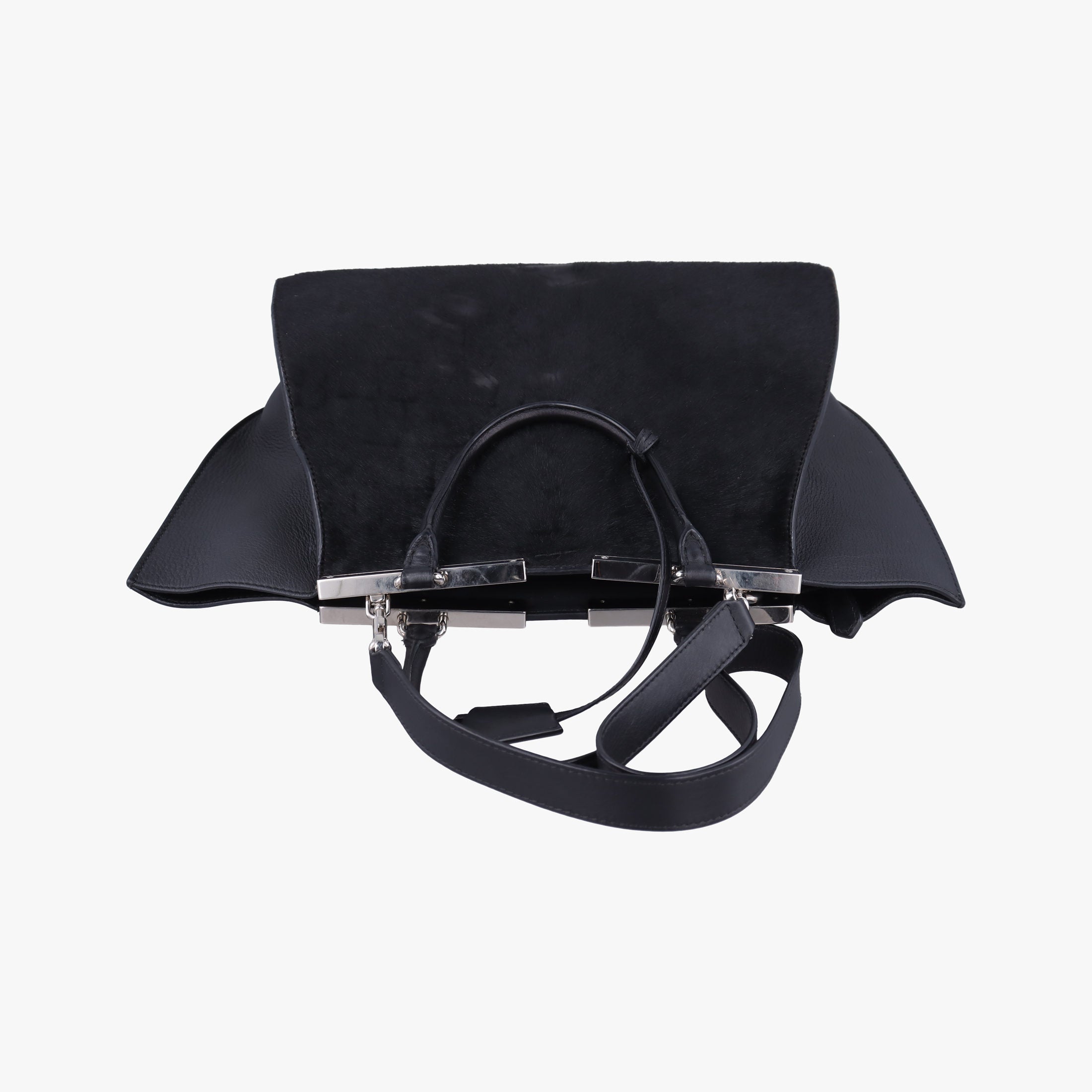 Vintage Fendi Troyage Trois Jours Black Leather  × ponyhair 8BH279 shoulderbag | stylenewstar