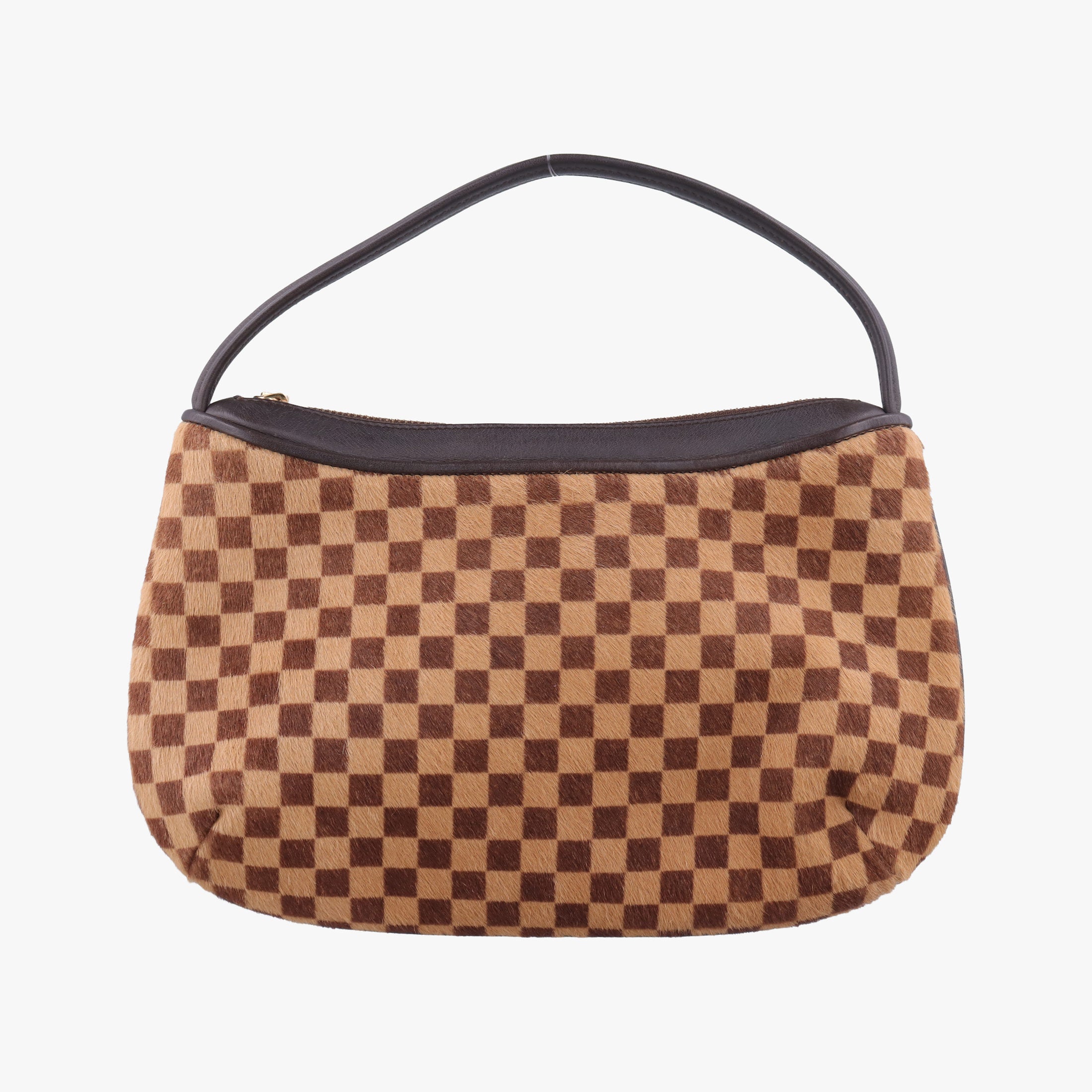 Pre-owned Louis Vuitton Damier Sauvage Brown×Beige Ponyhair M92132 handbag | stylenewstar