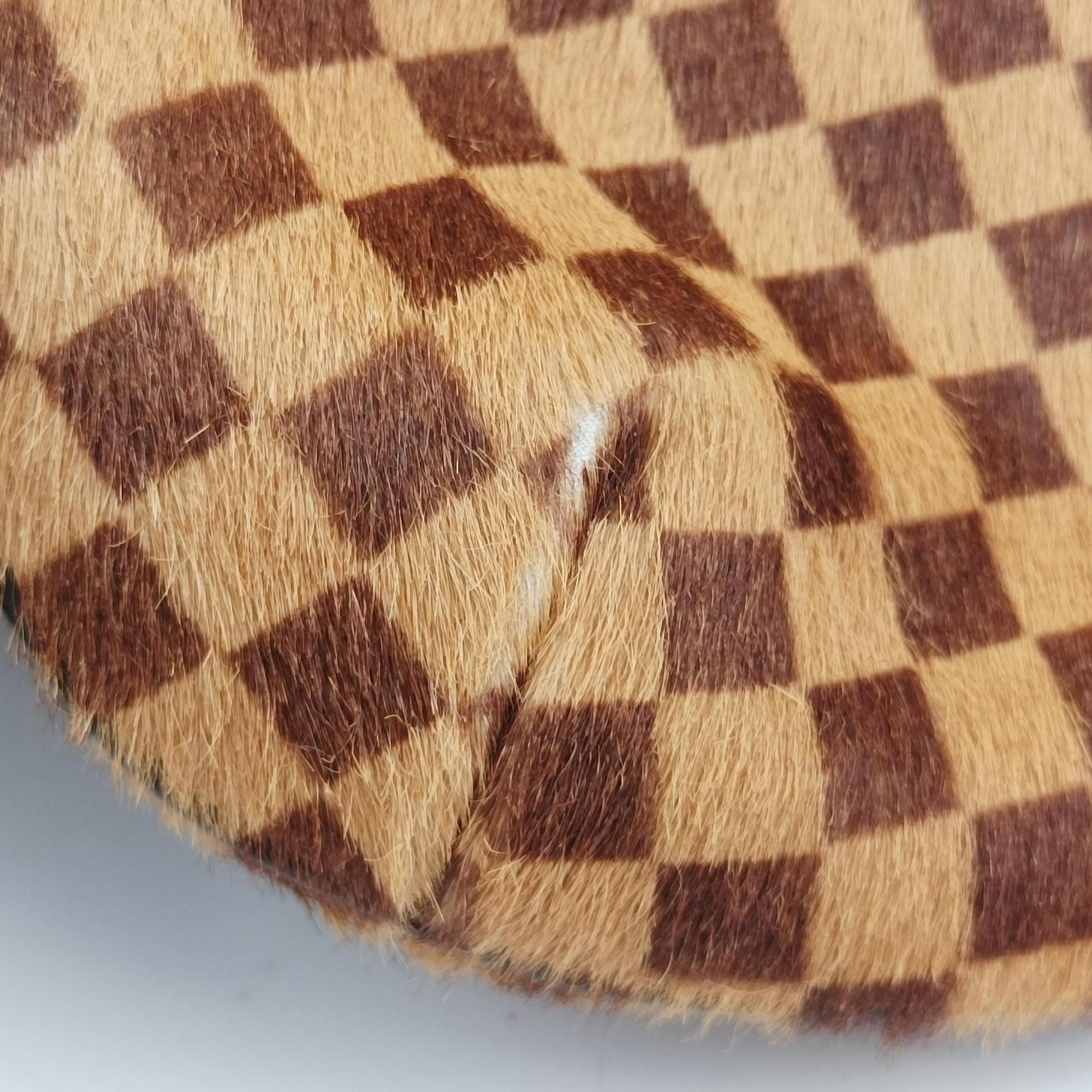 Pre-owned Louis Vuitton Damier Sauvage Brown×Beige Ponyhair M92132 handbag | stylenewstar