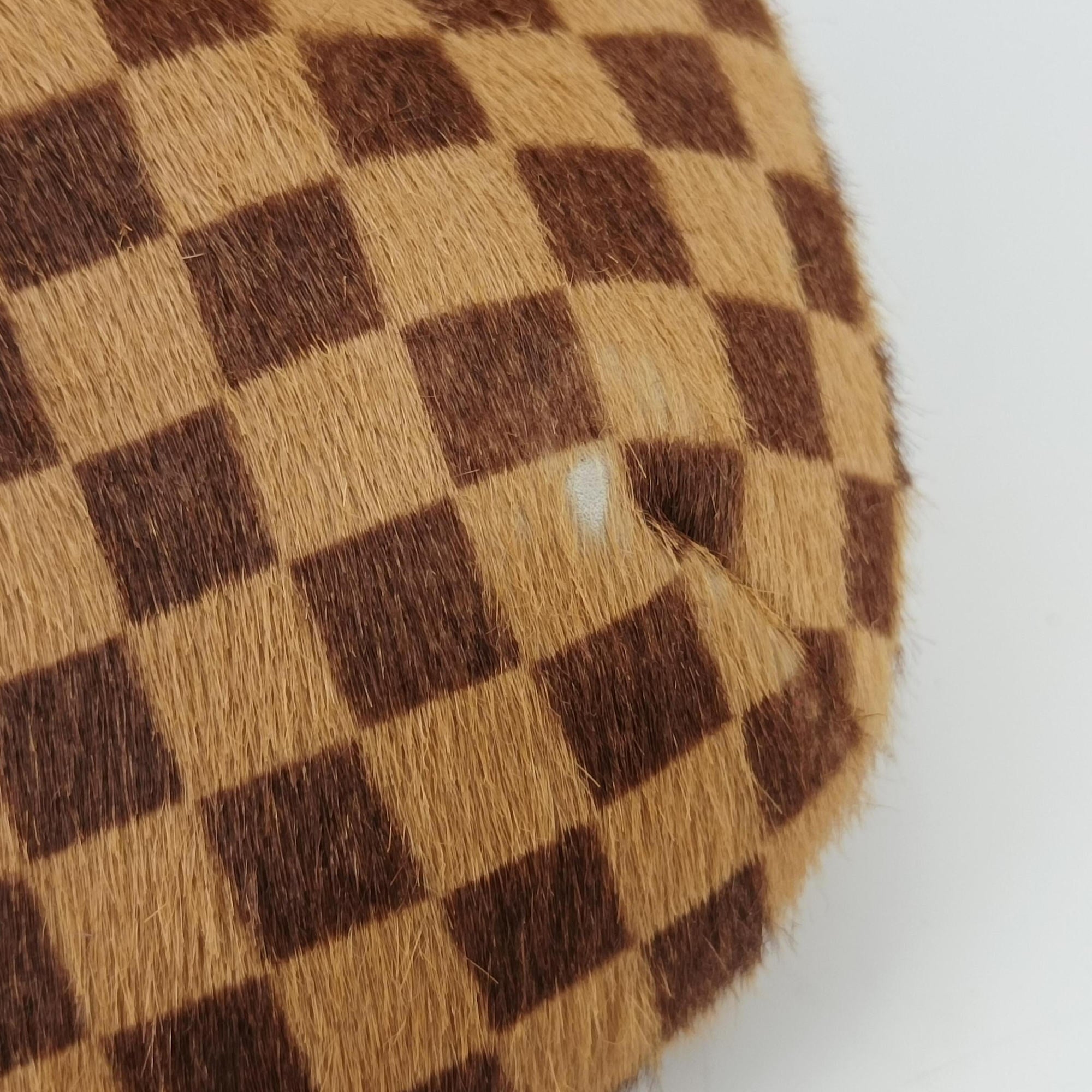 Pre-owned Louis Vuitton Damier Sauvage Brown×Beige Ponyhair M92132 handbag | stylenewstar