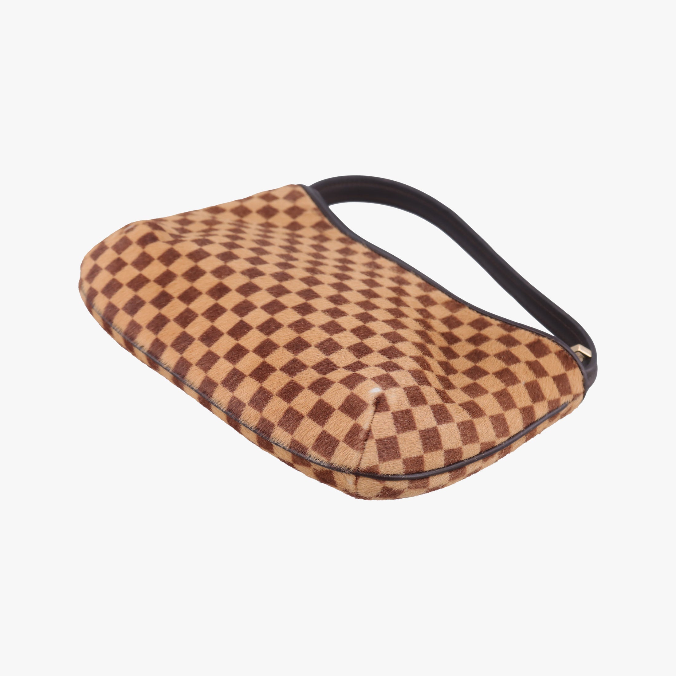 Pre-owned Louis Vuitton Damier Sauvage Brown×Beige Ponyhair M92132 handbag | stylenewstar