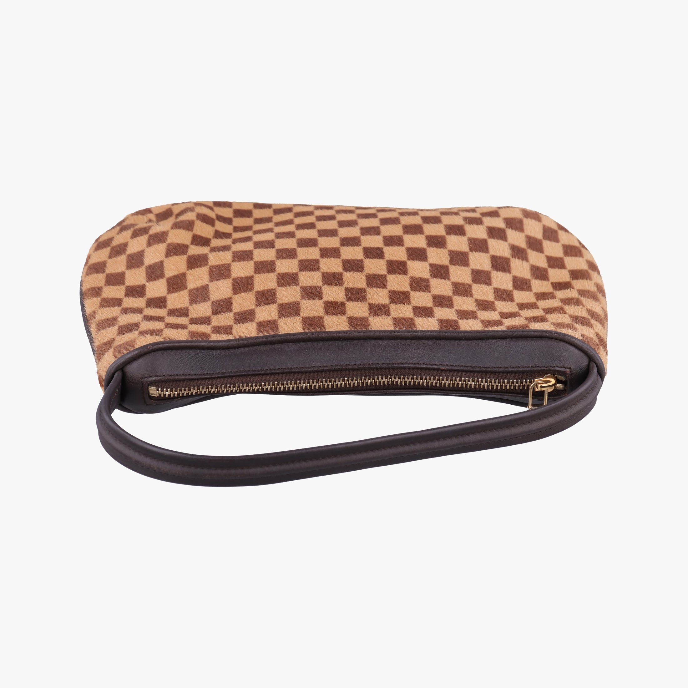 Pre-owned Louis Vuitton Damier Sauvage Brown×Beige Ponyhair M92132 handbag | stylenewstar
