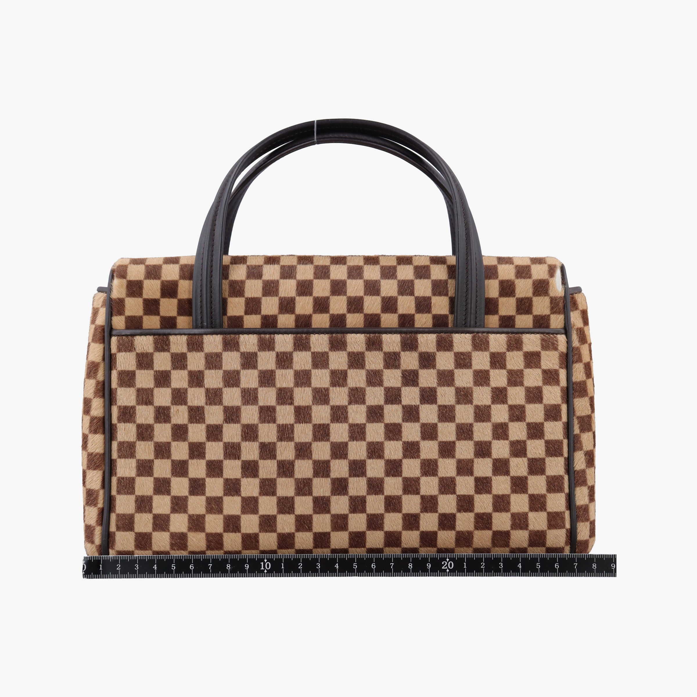 Pre-owned Louis Vuitton Lion Damier Sauvage Brown × Ebene × Checkerboard Pony Hair × Calf Leather M92131 handbag | stylenewstar