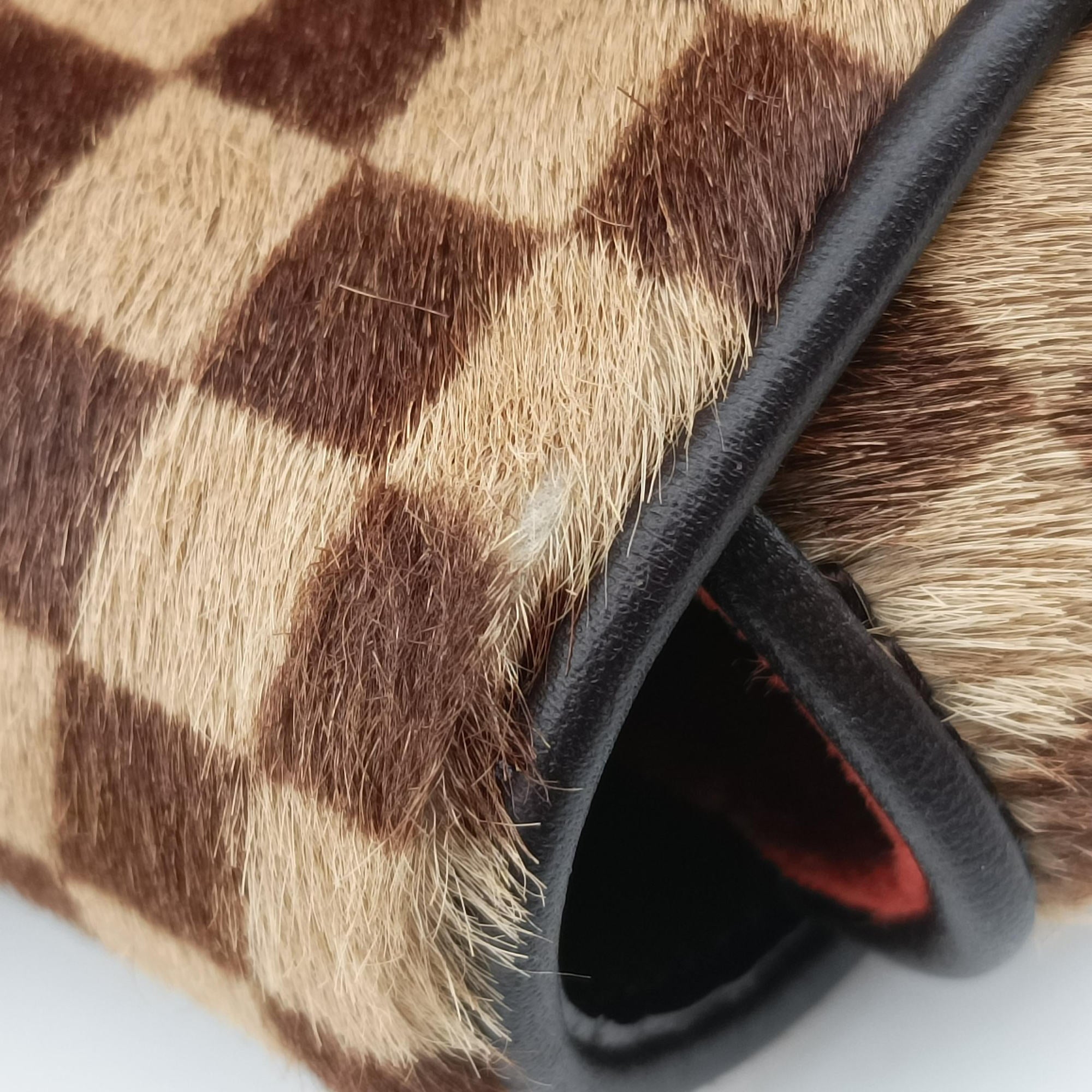 Pre-owned Louis Vuitton Lion Damier Sauvage Brown × Ebene × Checkerboard Pony Hair × Calf Leather M92131 handbag | stylenewstar