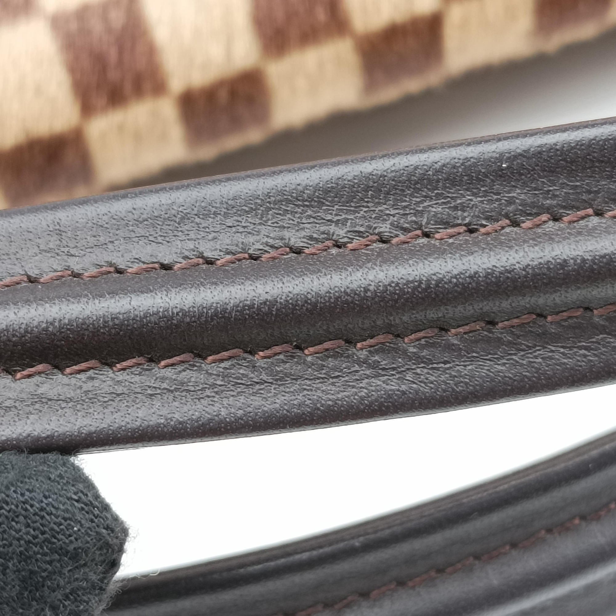 Pre-owned Louis Vuitton Lion Damier Sauvage Brown × Ebene × Checkerboard Pony Hair × Calf Leather M92131 handbag | stylenewstar