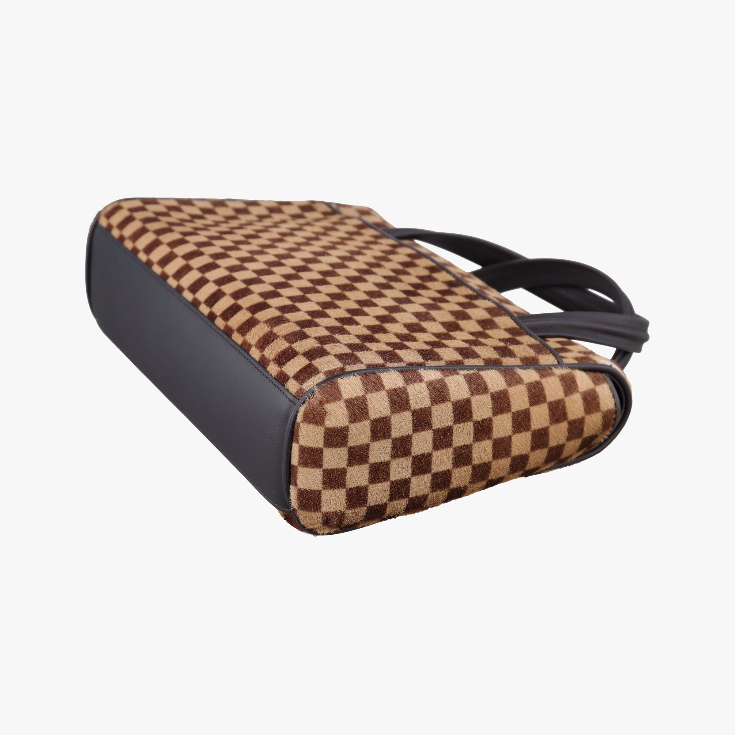 Pre-owned Louis Vuitton Lion Damier Sauvage Brown × Ebene × Checkerboard Pony Hair × Calf Leather M92131 handbag | stylenewstar