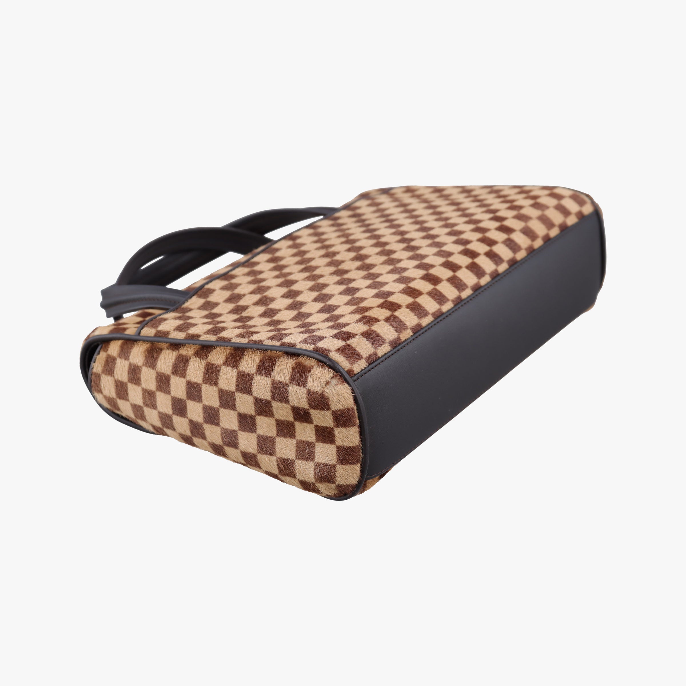Pre-owned Louis Vuitton Lion Damier Sauvage Brown × Ebene × Checkerboard Pony Hair × Calf Leather M92131 handbag | stylenewstar