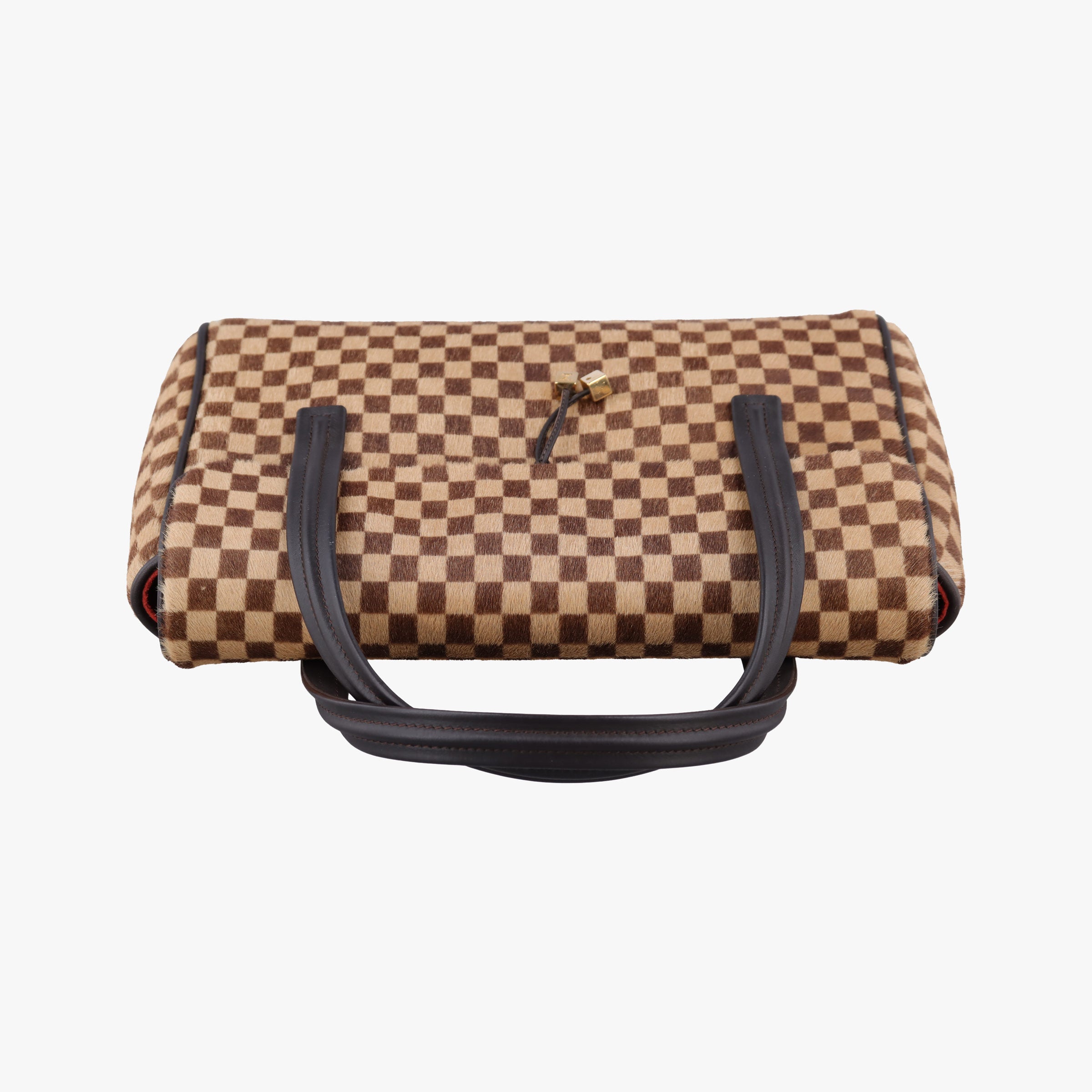 Pre-owned Louis Vuitton Lion Damier Sauvage Brown × Ebene × Checkerboard Pony Hair × Calf Leather M92131 handbag | stylenewstar
