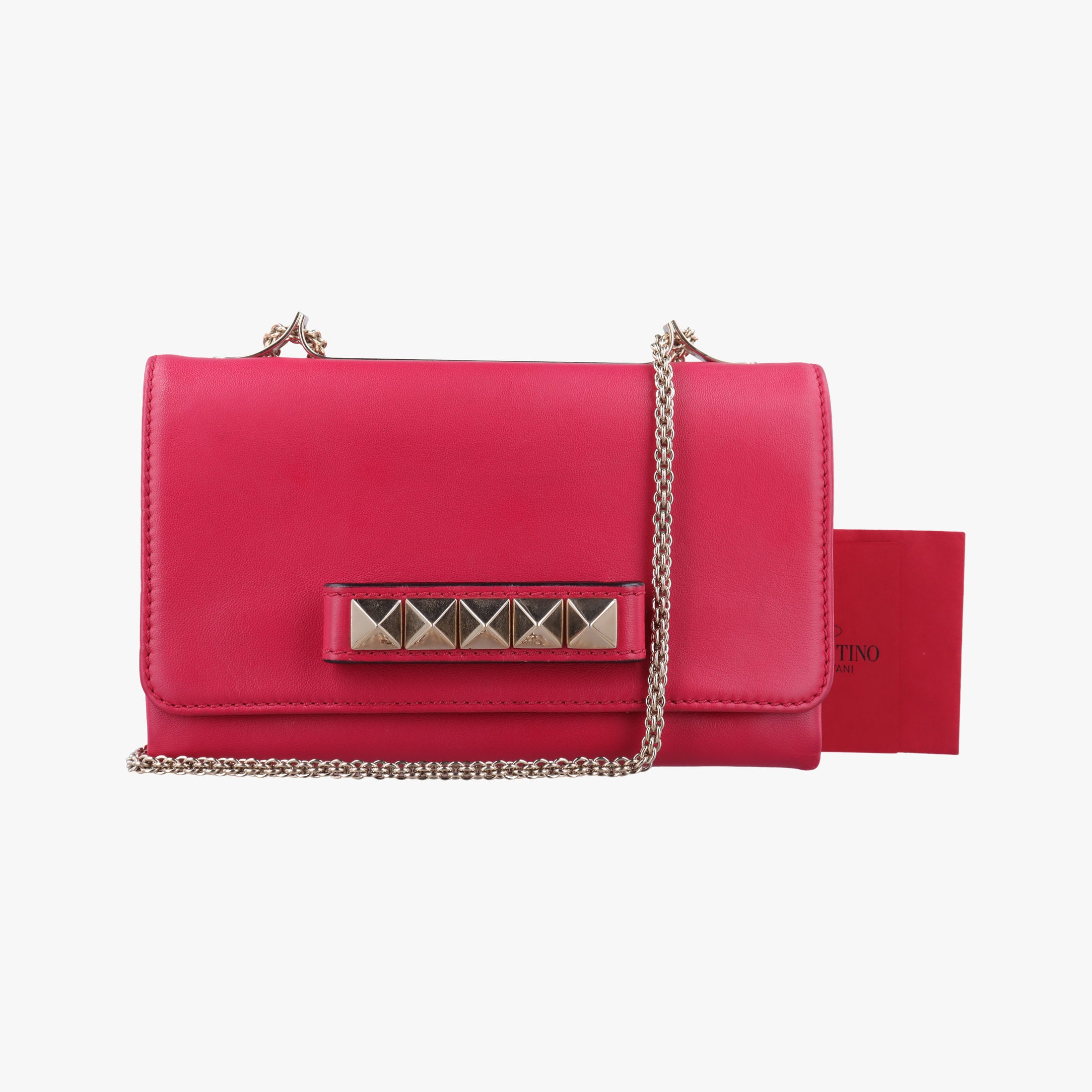 Pre-owned Valentino Rockstud Va Va Voom Rose Leather  shoulderbag | stylenewstar