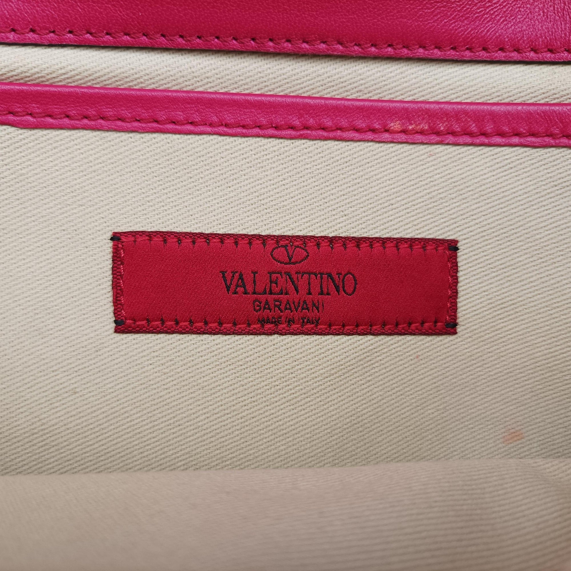 Pre-owned Valentino Rockstud Va Va Voom Rose Leather  shoulderbag | stylenewstar