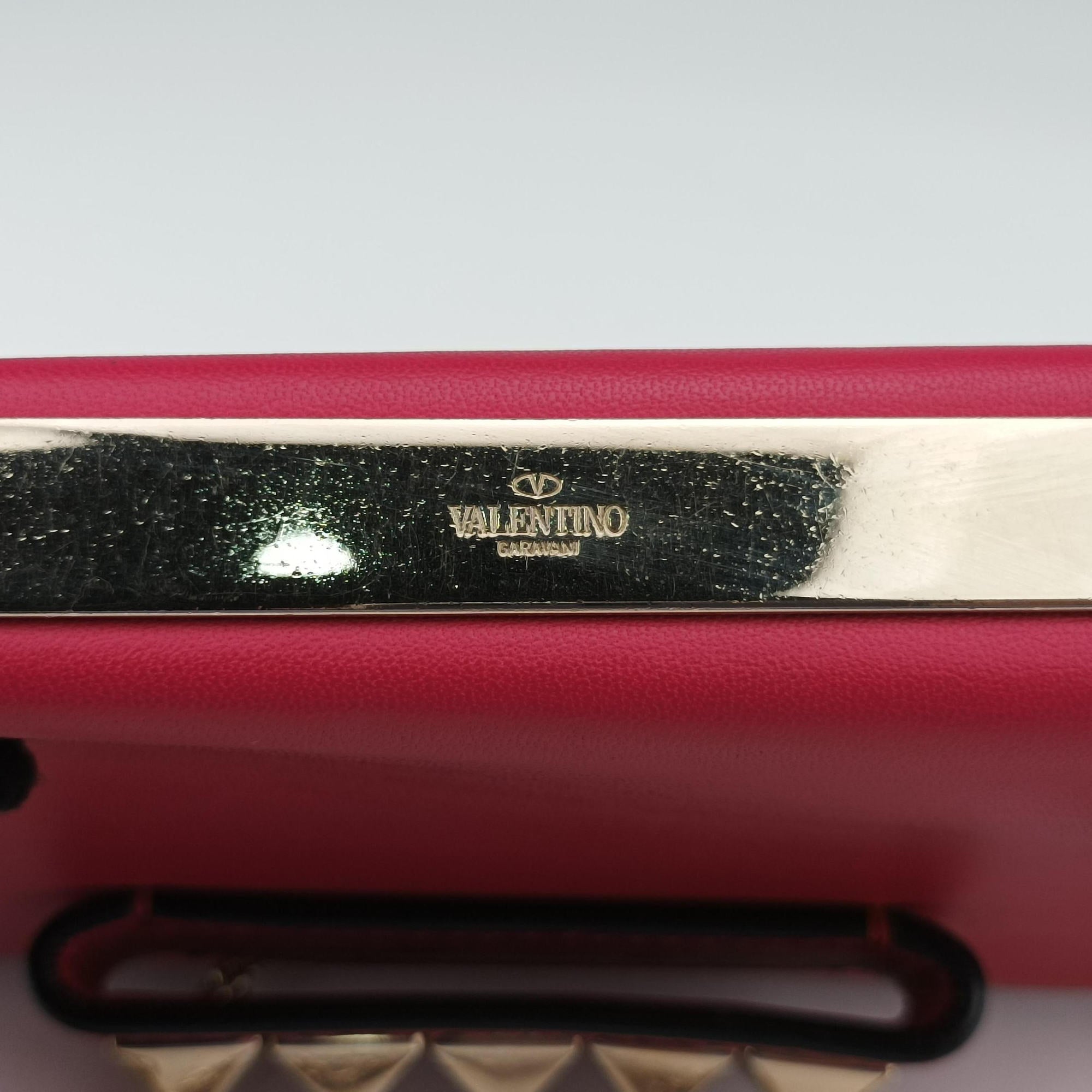 Pre-owned Valentino Rockstud Va Va Voom Rose Leather  shoulderbag | stylenewstar