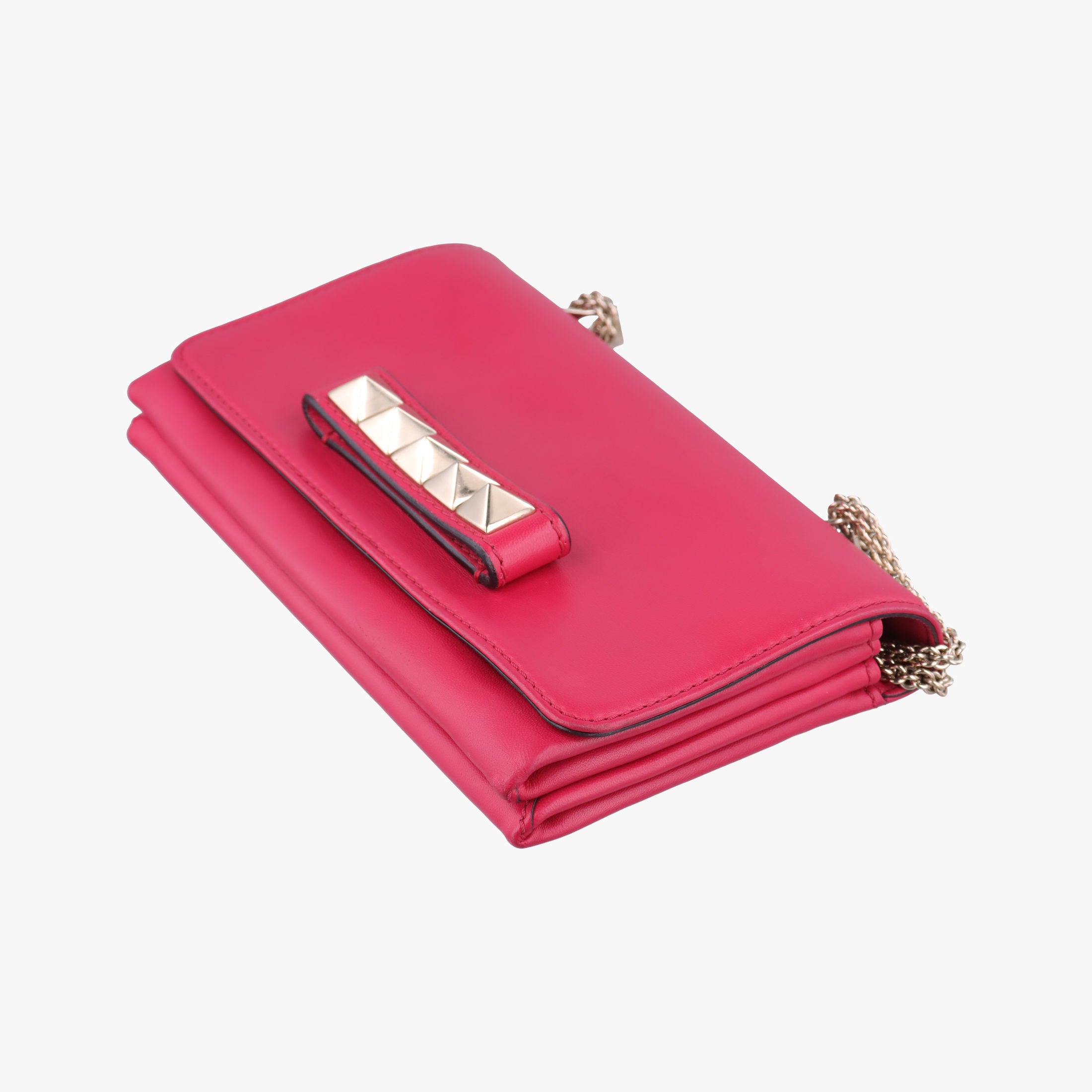 Pre-owned Valentino Rockstud Va Va Voom Rose Leather  shoulderbag | stylenewstar