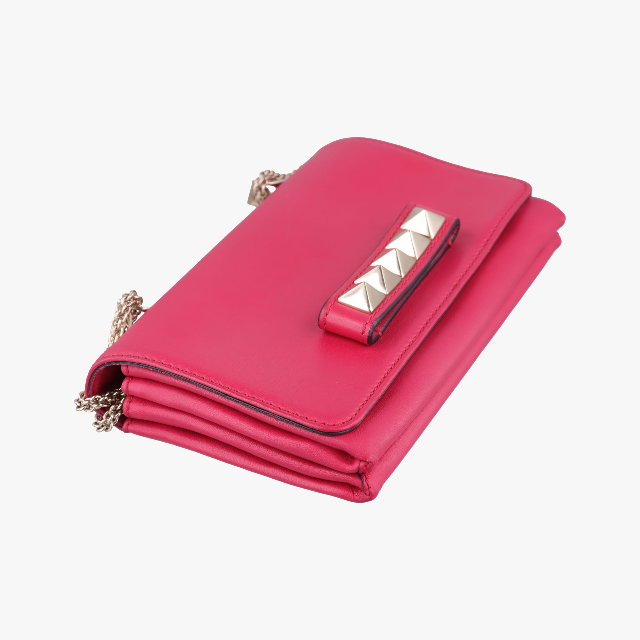 Pre-owned Valentino Rockstud Va Va Voom Rose Leather  shoulderbag | stylenewstar