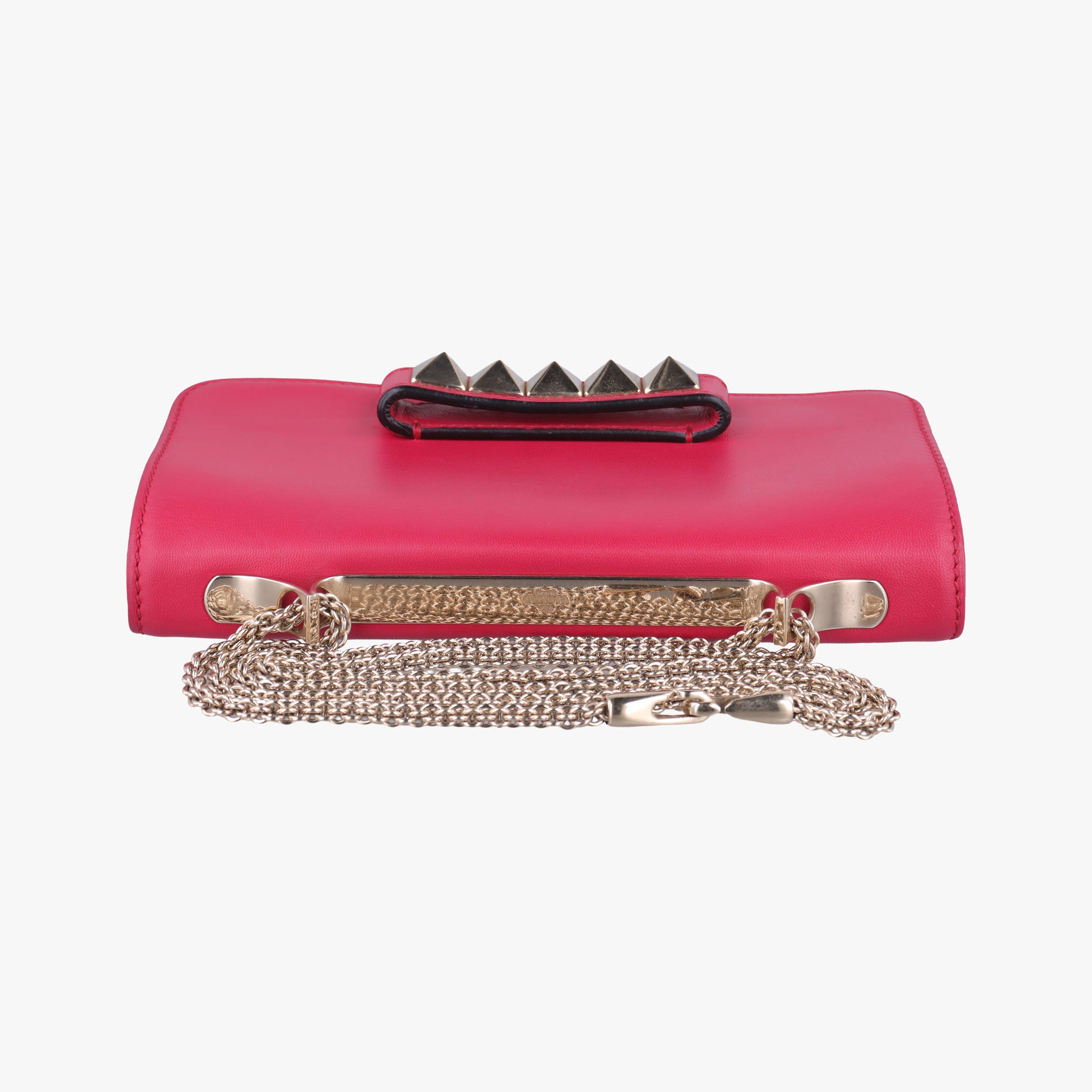 Pre-owned Valentino Rockstud Va Va Voom Rose Leather  shoulderbag | stylenewstar