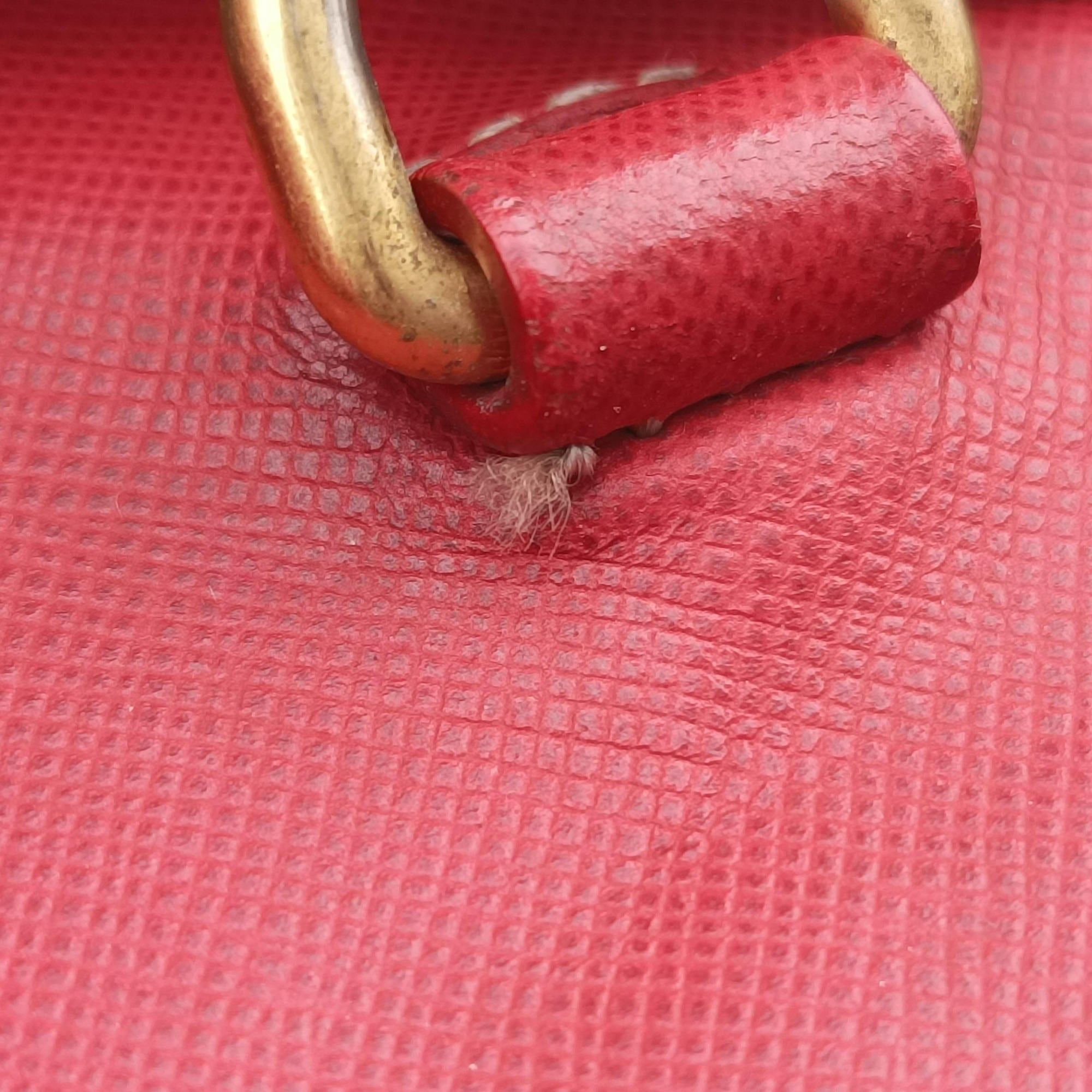 Secondhand Prada logo jacquard Brown×Red Canvas × SAFFIANO Leather  shoulderbag | stylenewstar
