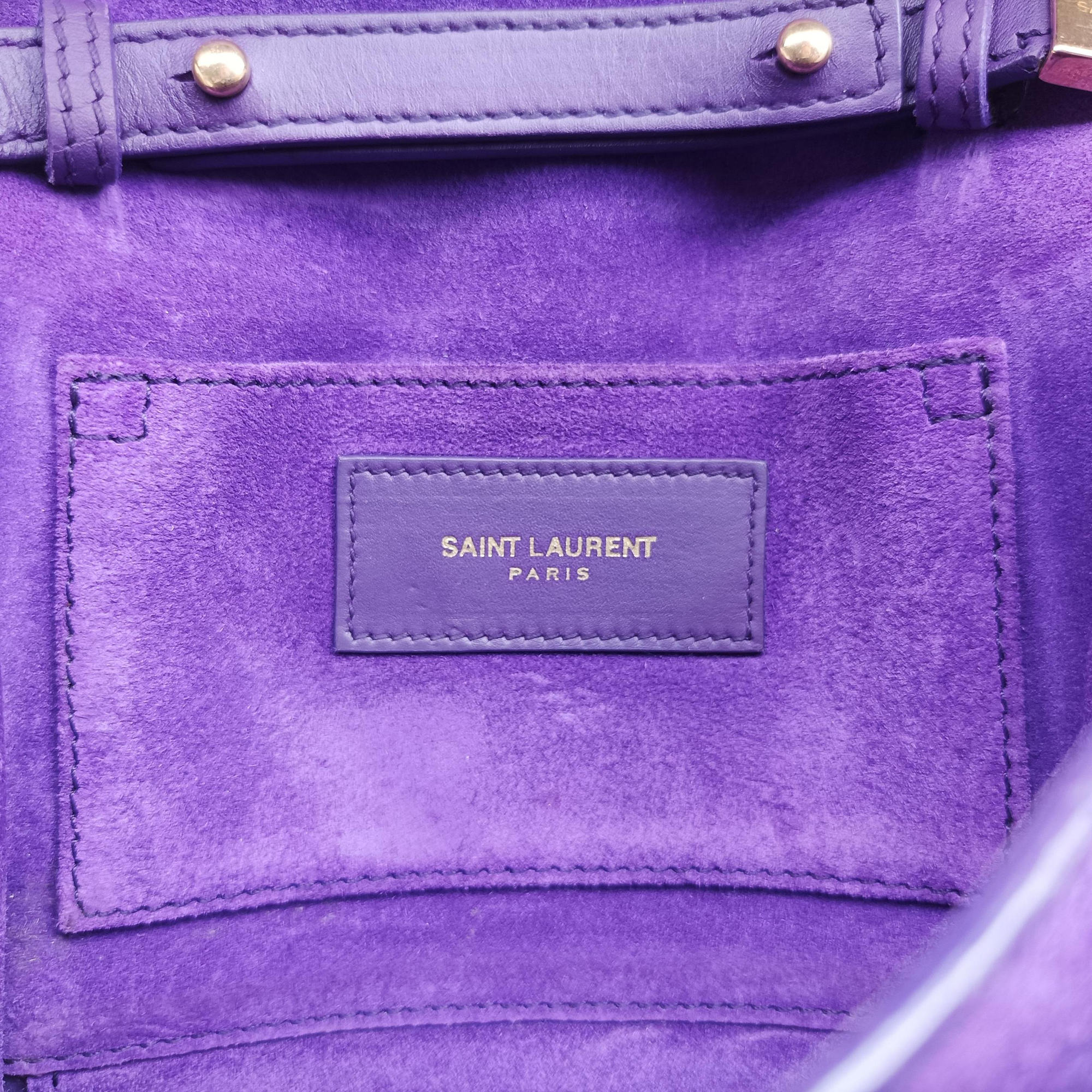 Pre-owned Yves Saint Laurent ChYc Mini Y Line Purple Leather 311215 shoulderbag | stylenewstar