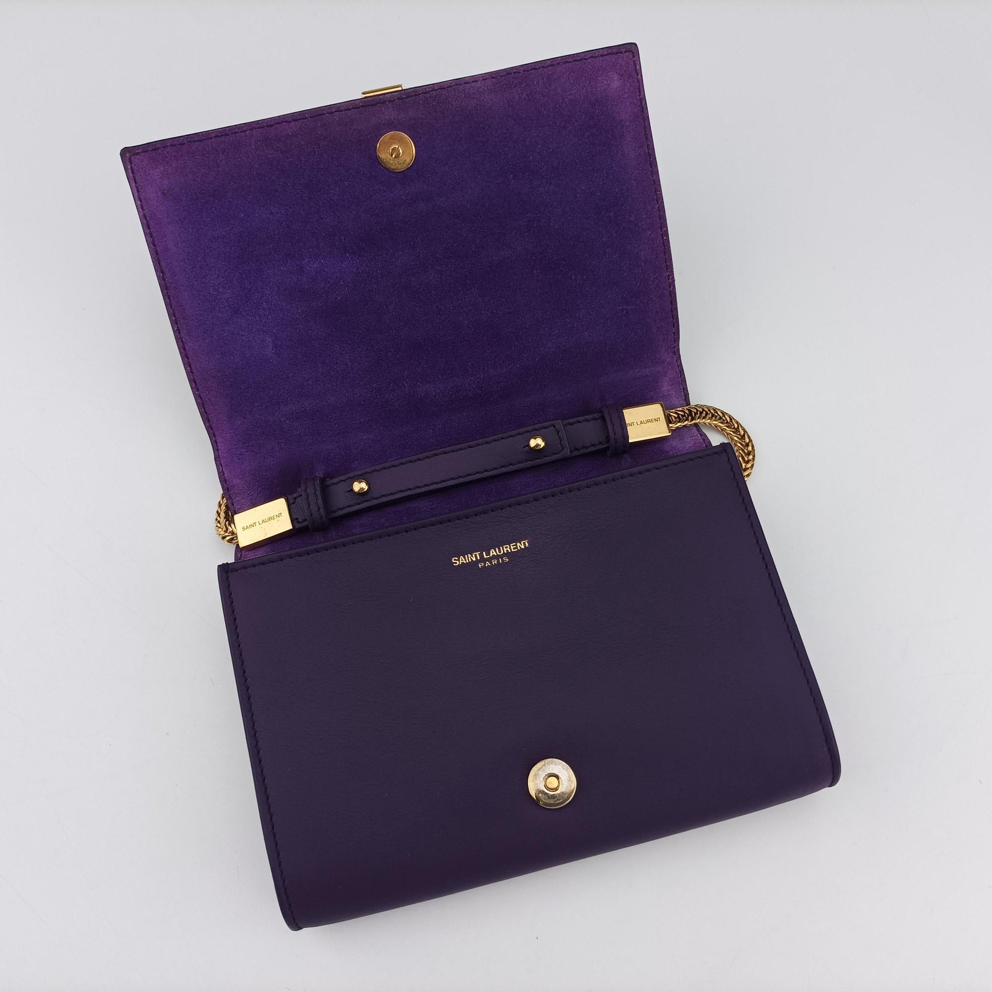 Pre-owned Yves Saint Laurent ChYc Mini Y Line Purple Leather 311215 shoulderbag | stylenewstar