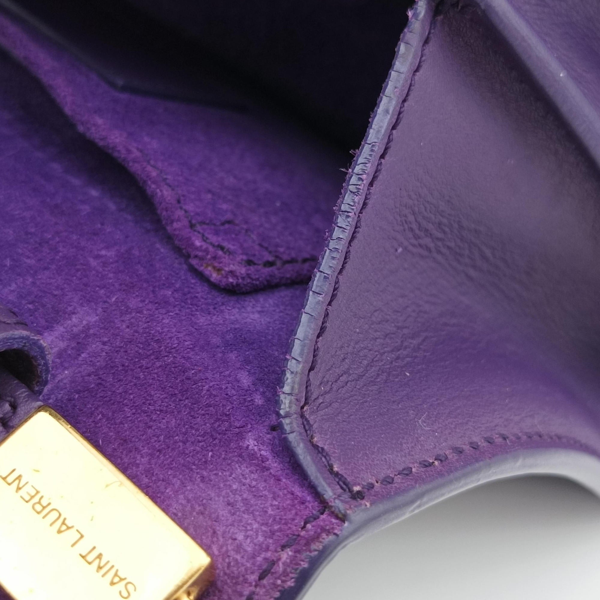 Pre-owned Yves Saint Laurent ChYc Mini Y Line Purple Leather 311215 shoulderbag | stylenewstar