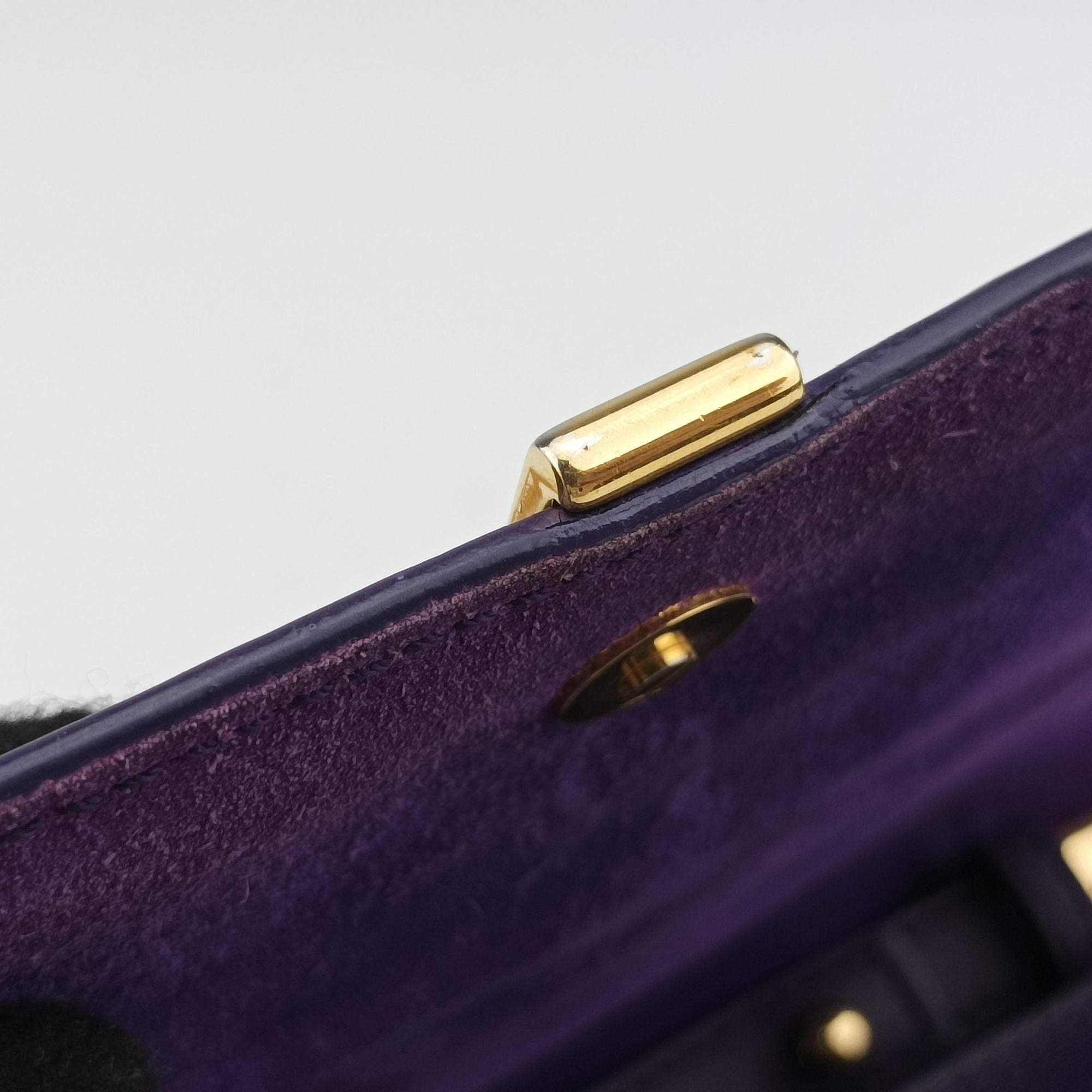 Pre-owned Yves Saint Laurent ChYc Mini Y Line Purple Leather 311215 shoulderbag | stylenewstar