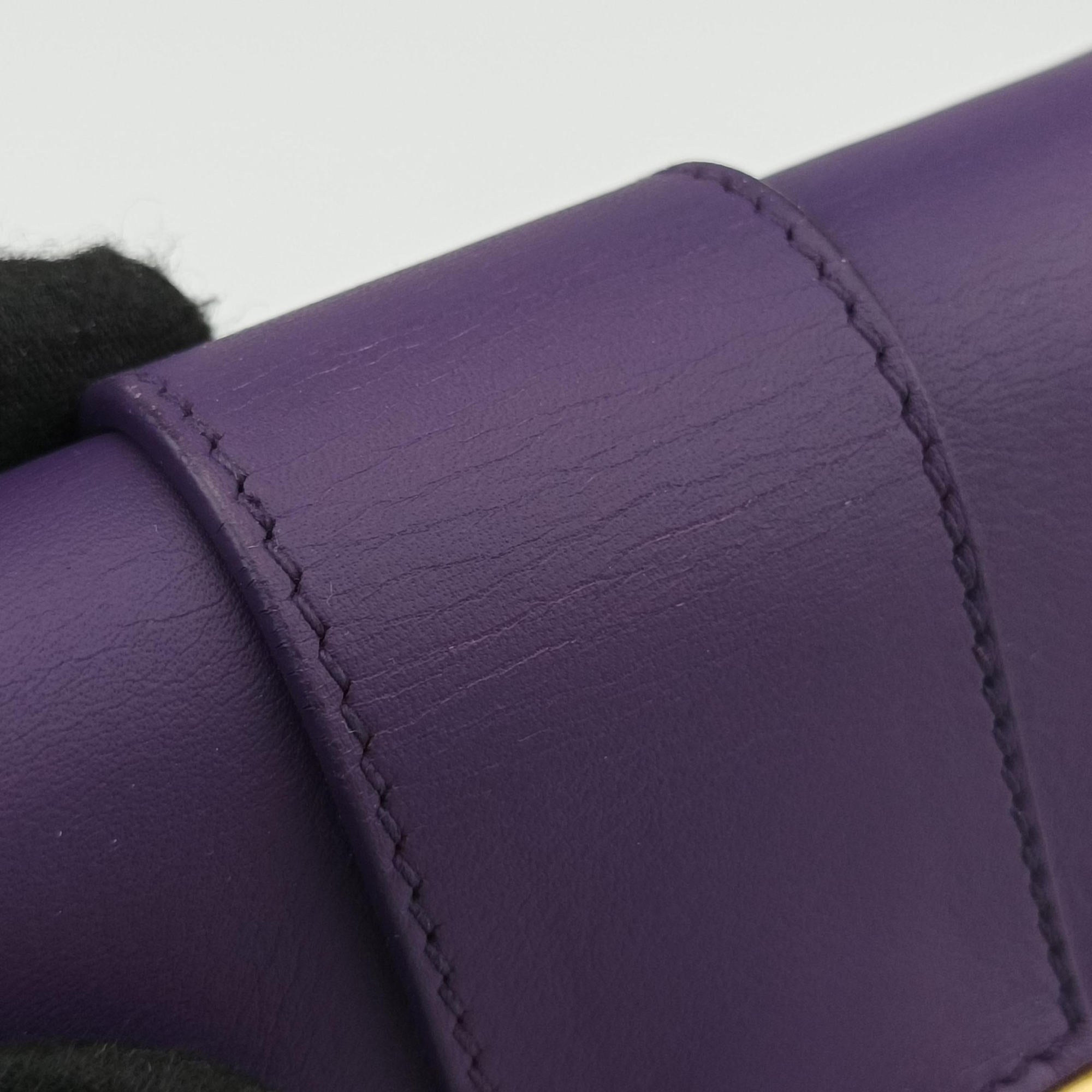 Pre-owned Yves Saint Laurent ChYc Mini Y Line Purple Leather 311215 shoulderbag | stylenewstar