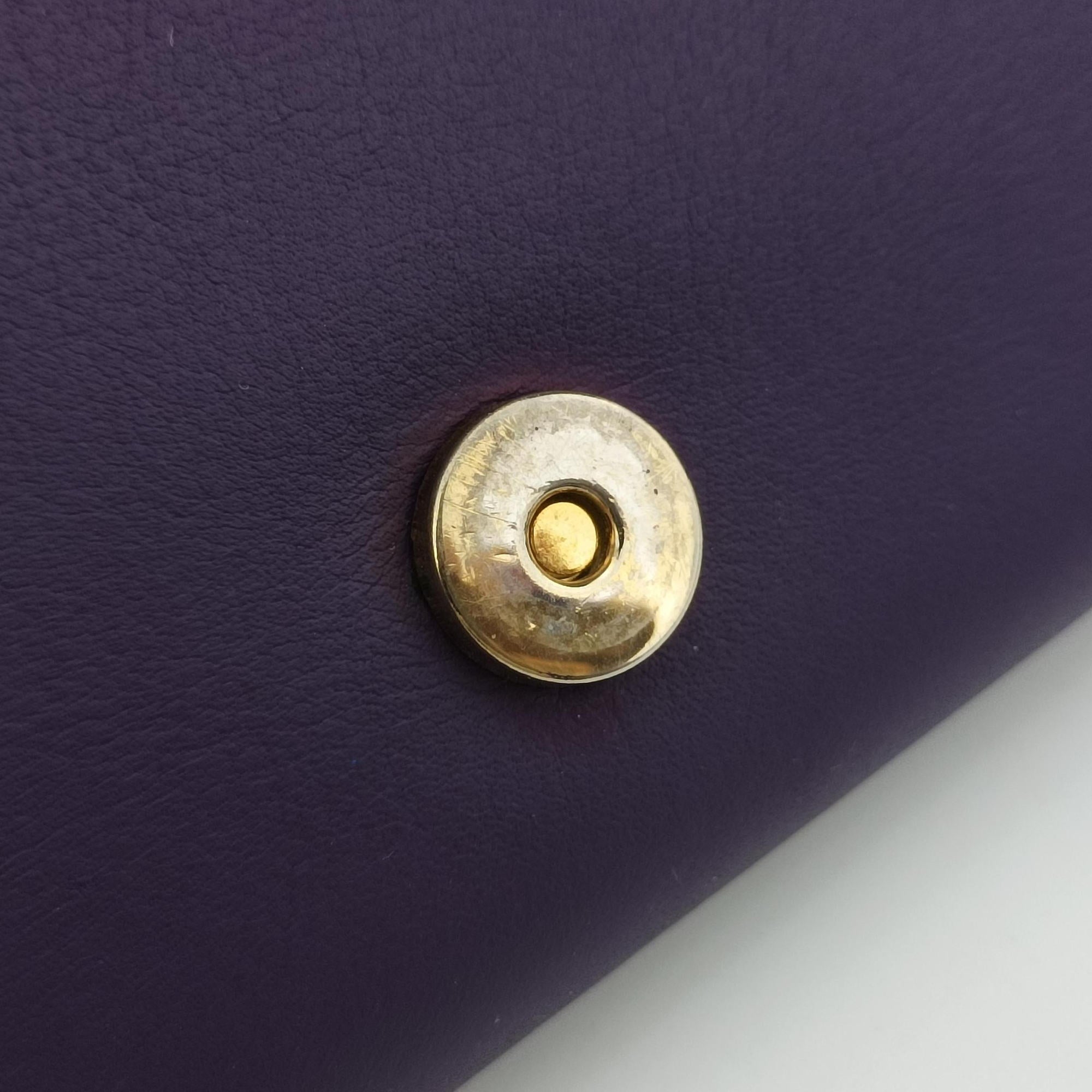 Pre-owned Yves Saint Laurent ChYc Mini Y Line Purple Leather 311215 shoulderbag | stylenewstar