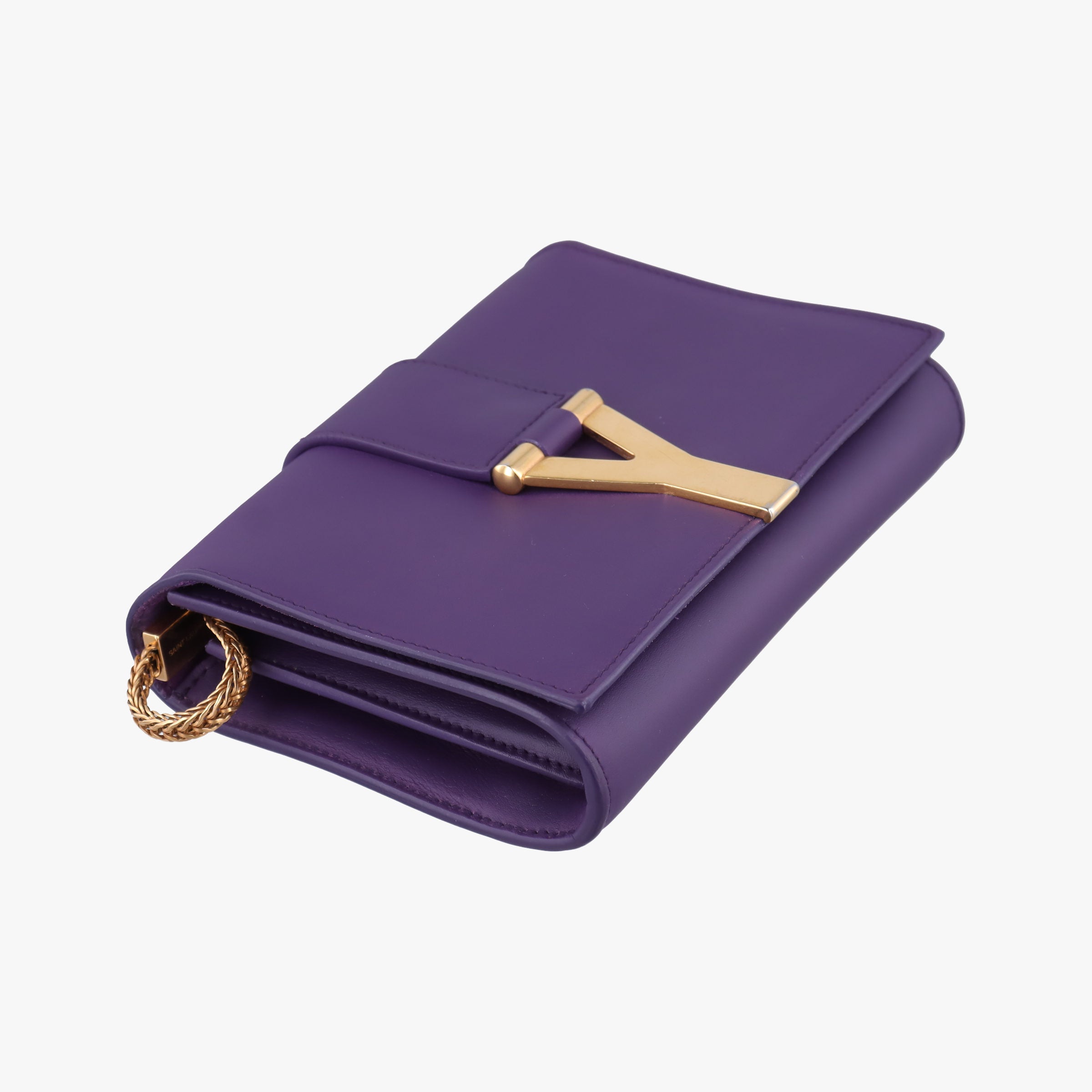 Pre-owned Yves Saint Laurent ChYc Mini Y Line Purple Leather 311215 shoulderbag | stylenewstar