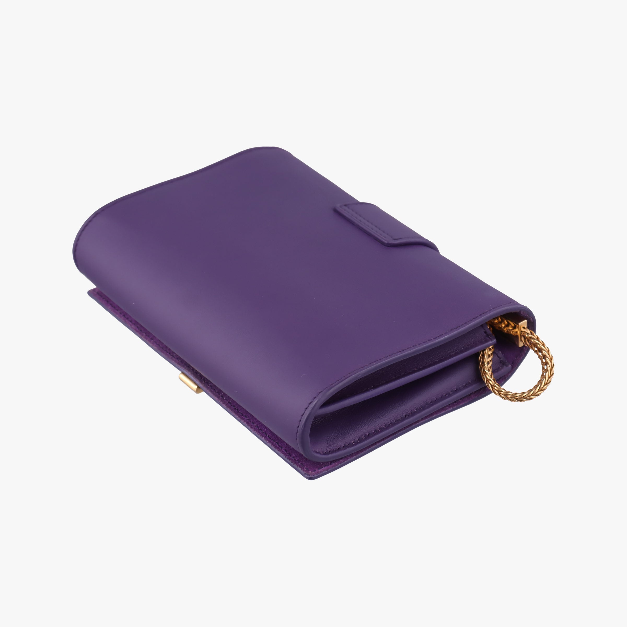 Pre-owned Yves Saint Laurent ChYc Mini Y Line Purple Leather 311215 shoulderbag | stylenewstar