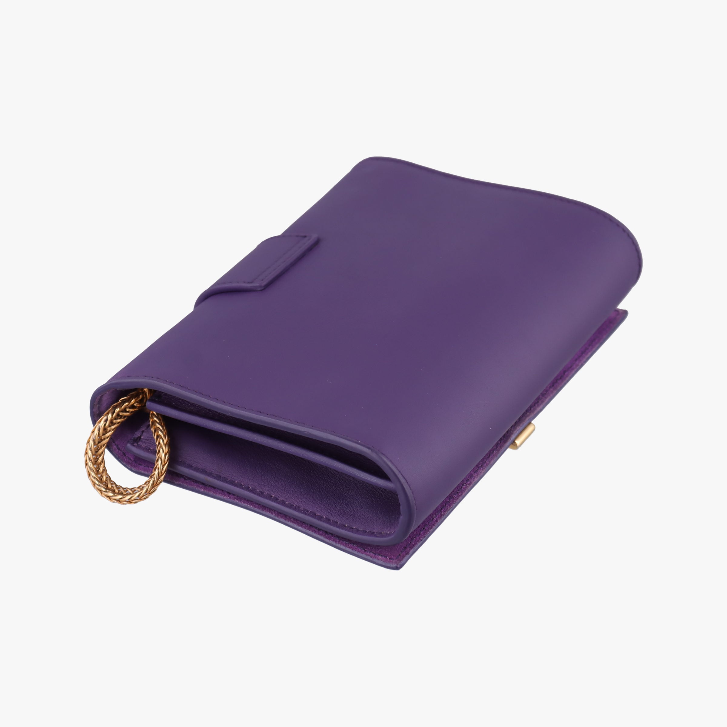 Pre-owned Yves Saint Laurent ChYc Mini Y Line Purple Leather 311215 shoulderbag | stylenewstar