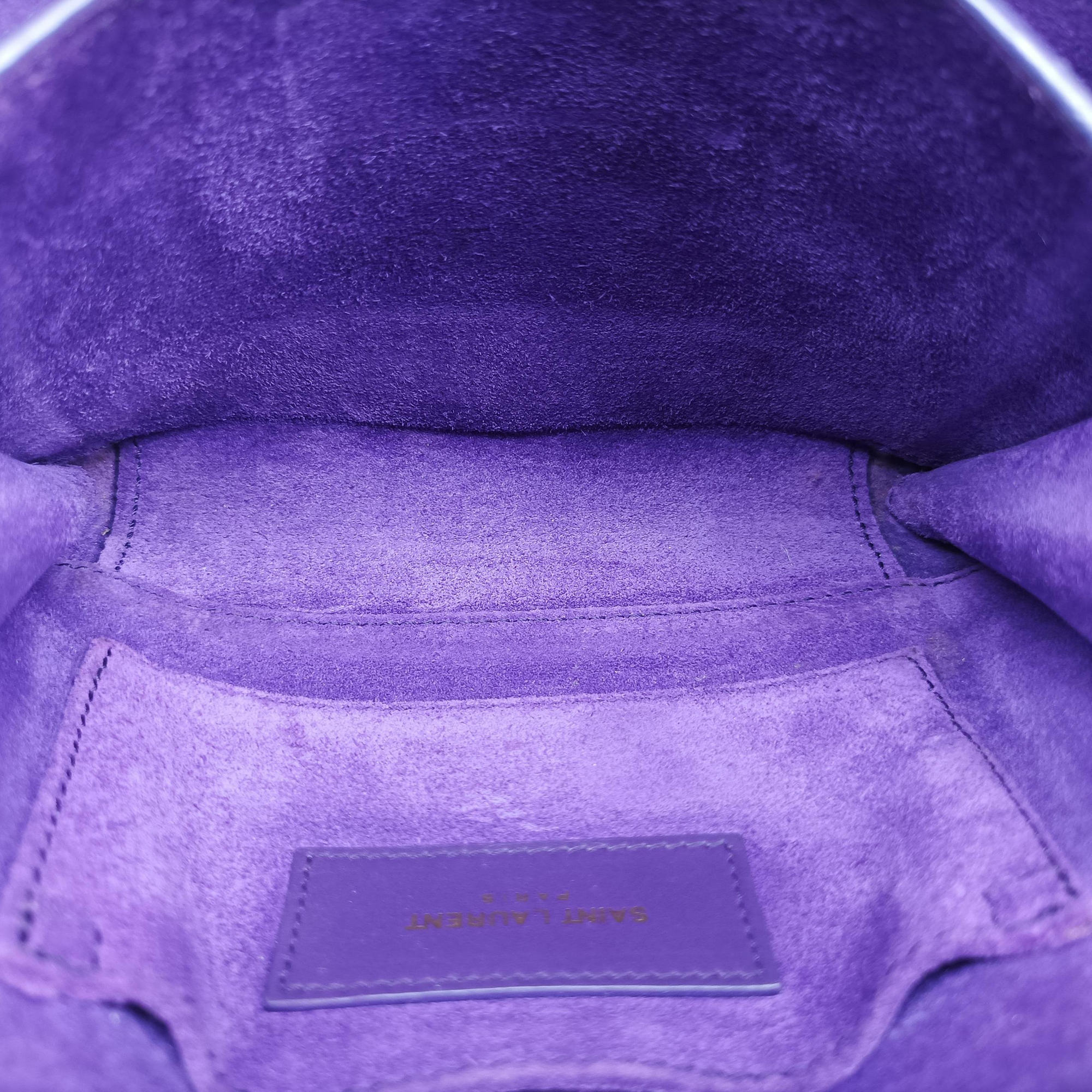 Pre-owned Yves Saint Laurent ChYc Mini Y Line Purple Leather 311215 shoulderbag | stylenewstar
