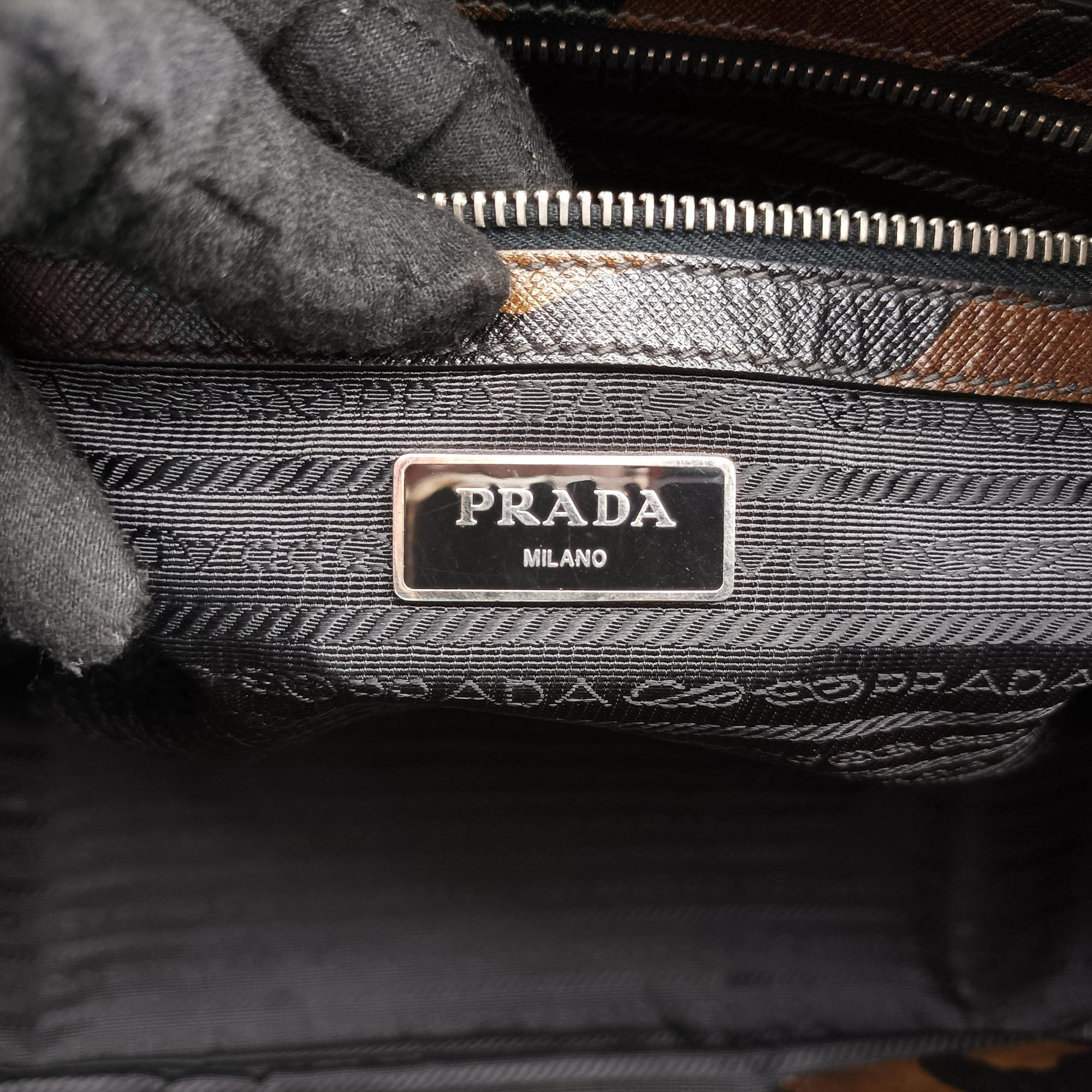 Pre-owned Prada Camouflage Print Business Multicolour SAFFIANO Leather  handbag | stylenewstar