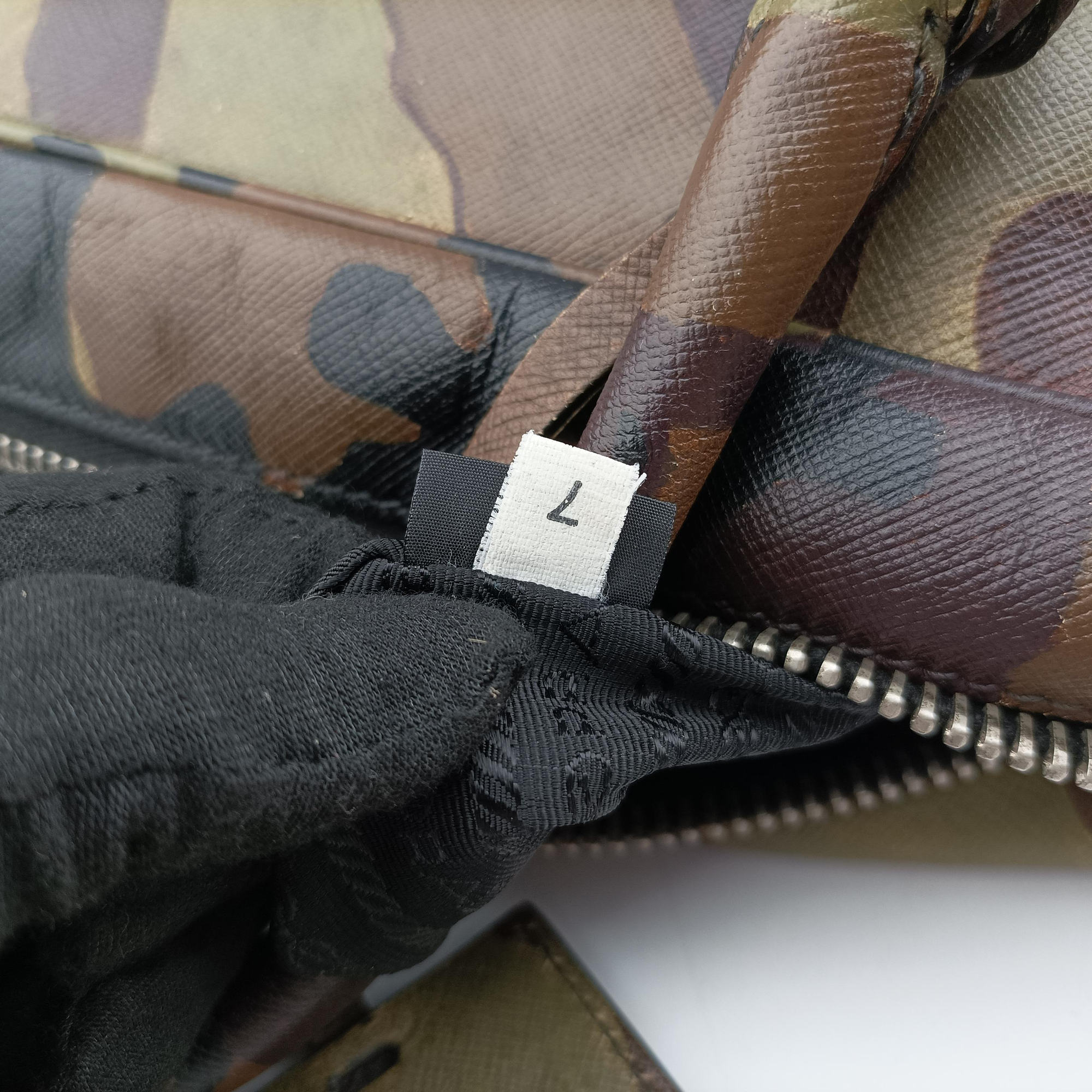 Pre-owned Prada Camouflage Print Business Multicolour SAFFIANO Leather  handbag | stylenewstar