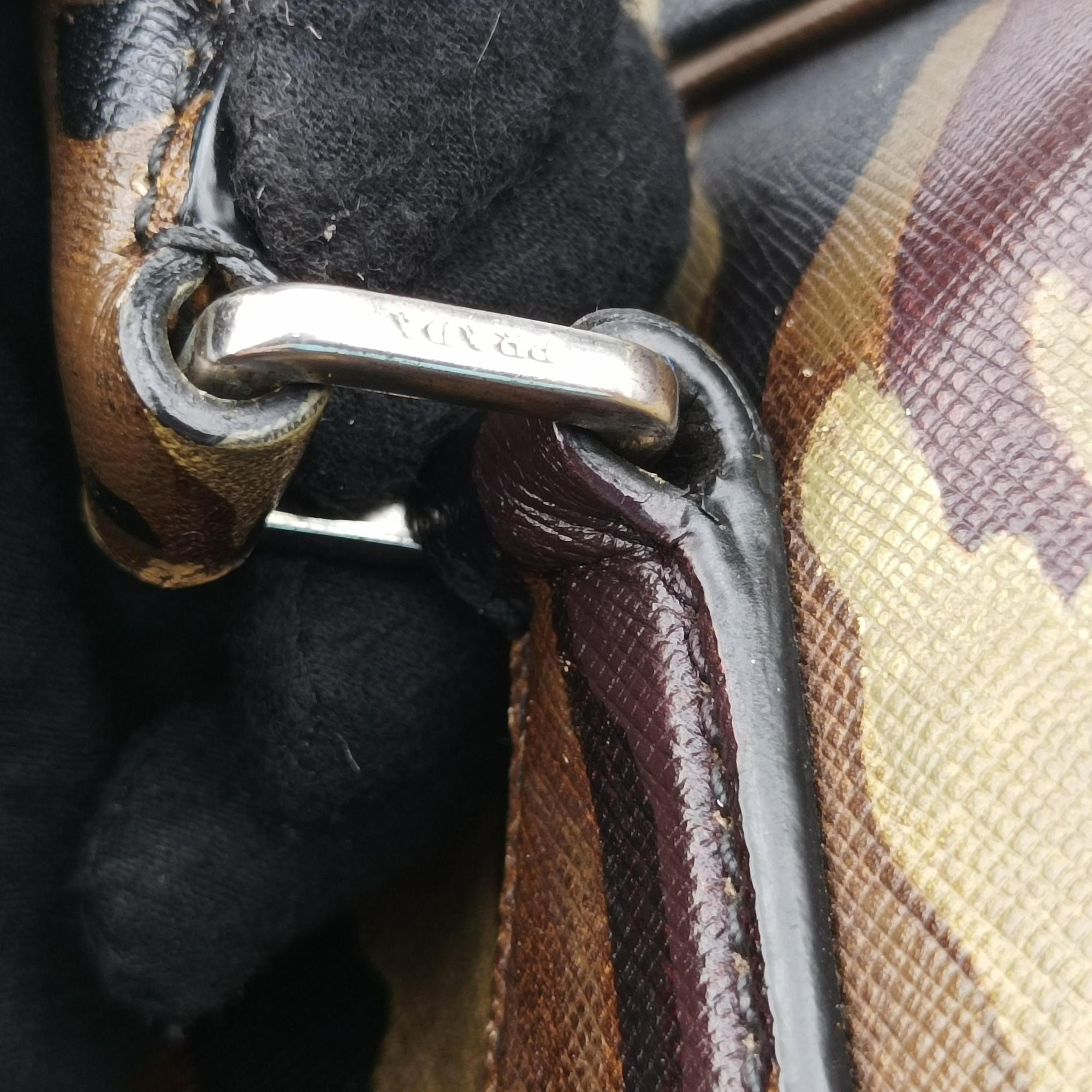 Pre-owned Prada Camouflage Print Business Multicolour SAFFIANO Leather  handbag | stylenewstar
