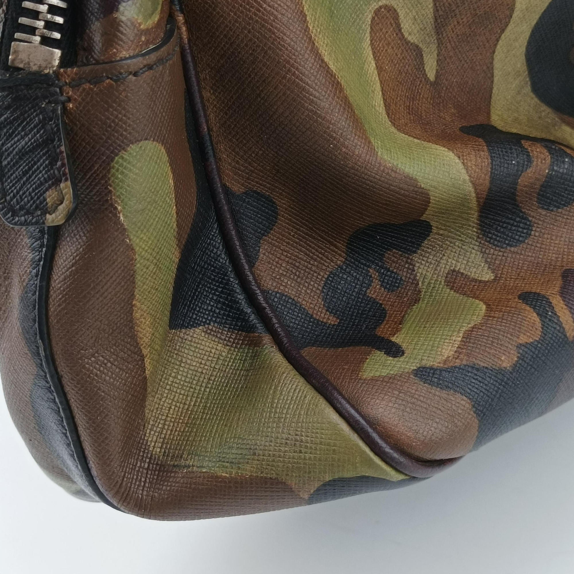 Pre-owned Prada Camouflage Print Business Multicolour SAFFIANO Leather  handbag | stylenewstar