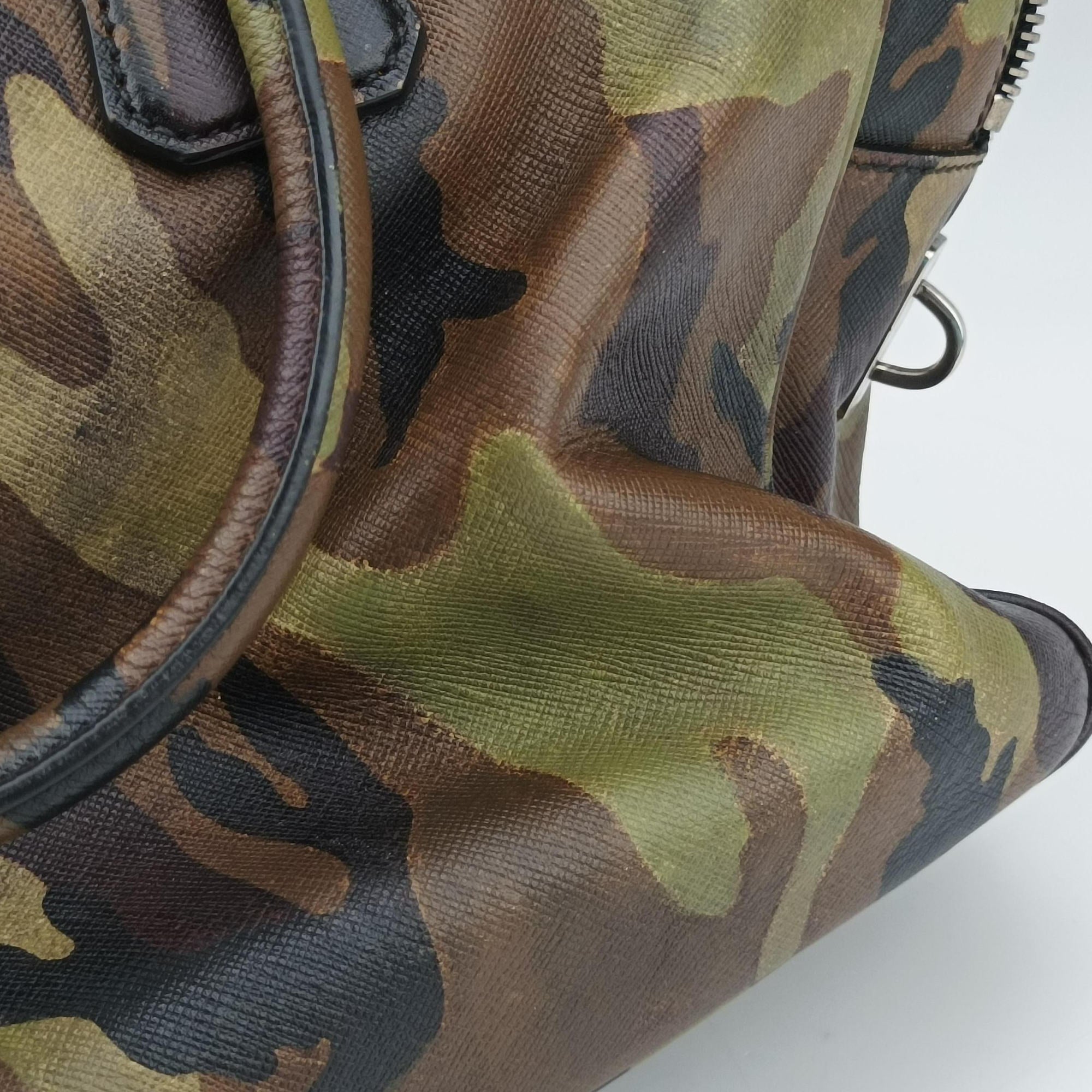 Pre-owned Prada Camouflage Print Business Multicolour SAFFIANO Leather  handbag | stylenewstar