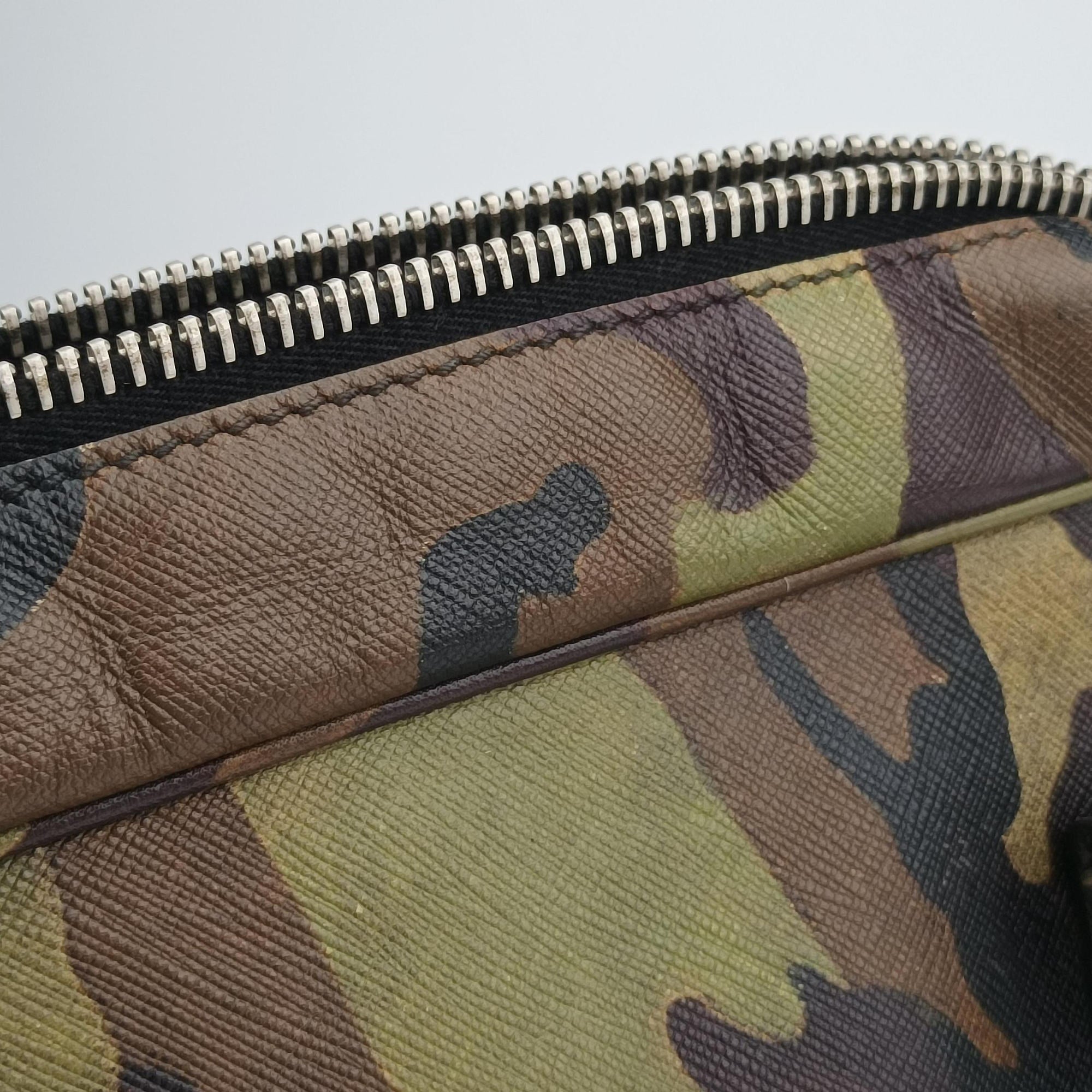Pre-owned Prada Camouflage Print Business Multicolour SAFFIANO Leather  handbag | stylenewstar