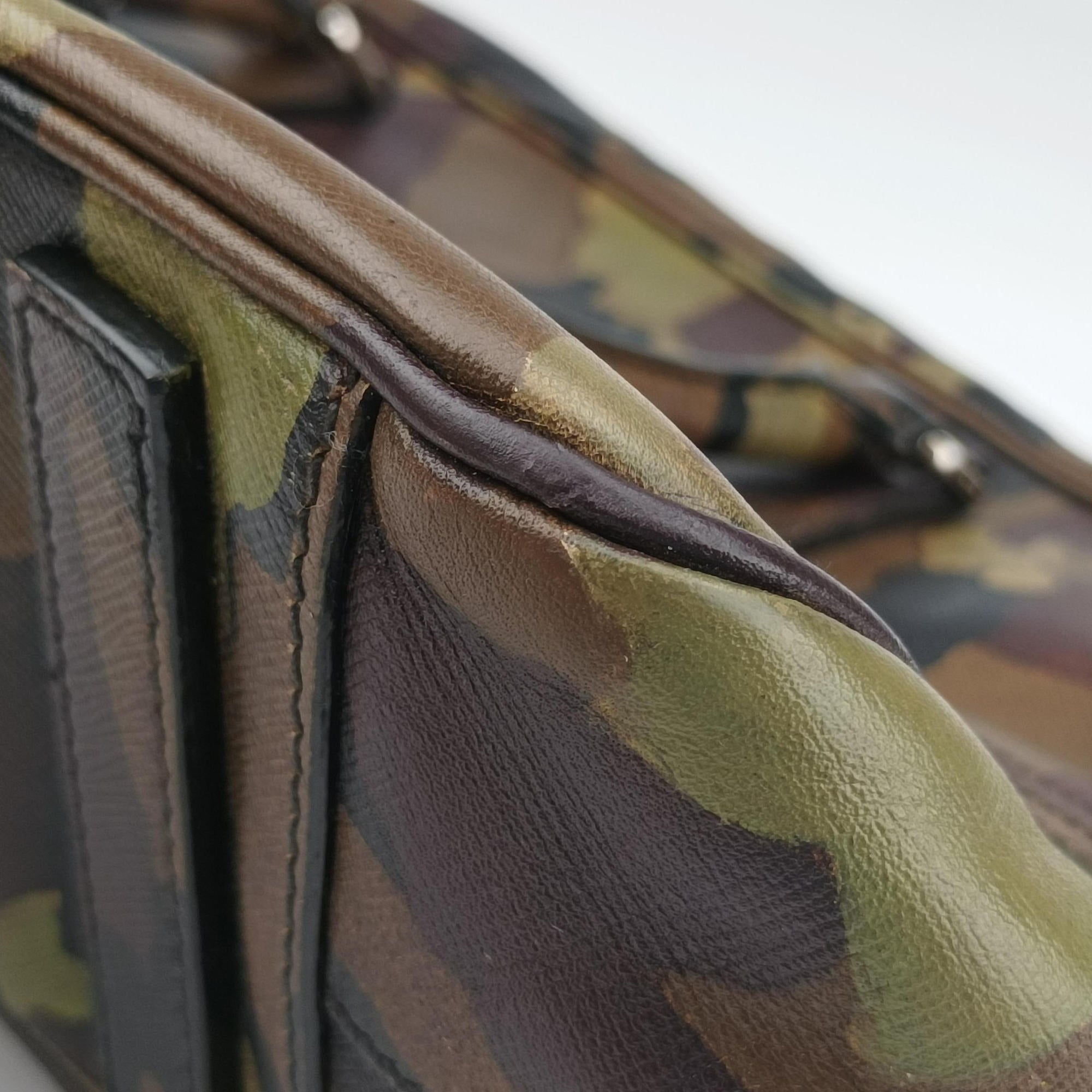 Pre-owned Prada Camouflage Print Business Multicolour SAFFIANO Leather  handbag | stylenewstar