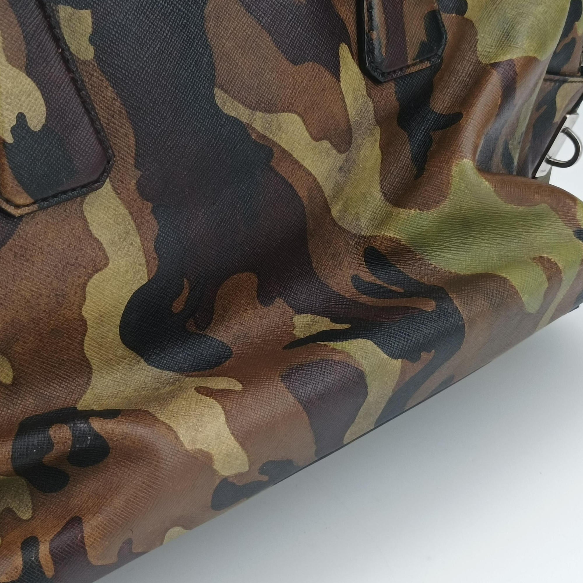 Pre-owned Prada Camouflage Print Business Multicolour SAFFIANO Leather  handbag | stylenewstar
