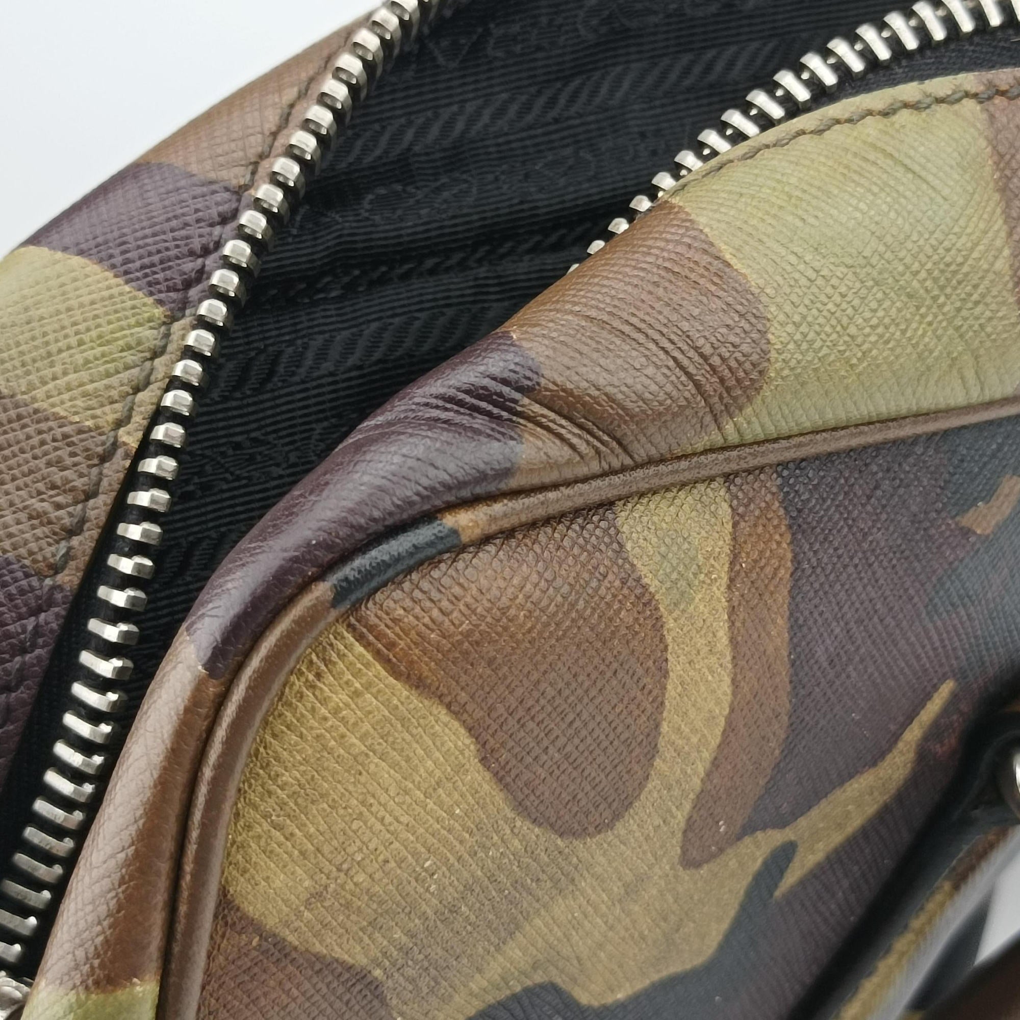 Pre-owned Prada Camouflage Print Business Multicolour SAFFIANO Leather  handbag | stylenewstar