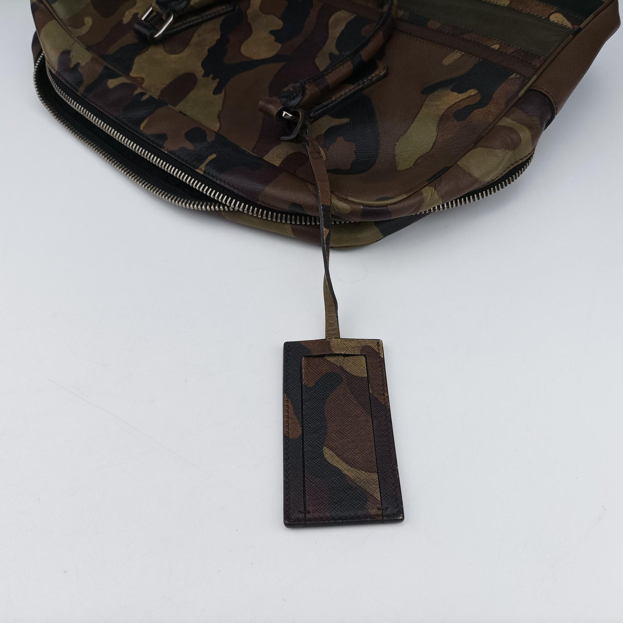 Pre-owned Prada Camouflage Print Business Multicolour SAFFIANO Leather  handbag | stylenewstar