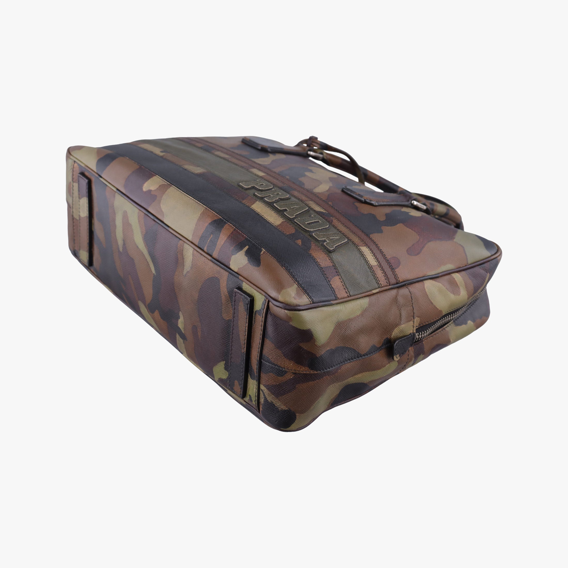 Pre-owned Prada Camouflage Print Business Multicolour SAFFIANO Leather  handbag | stylenewstar