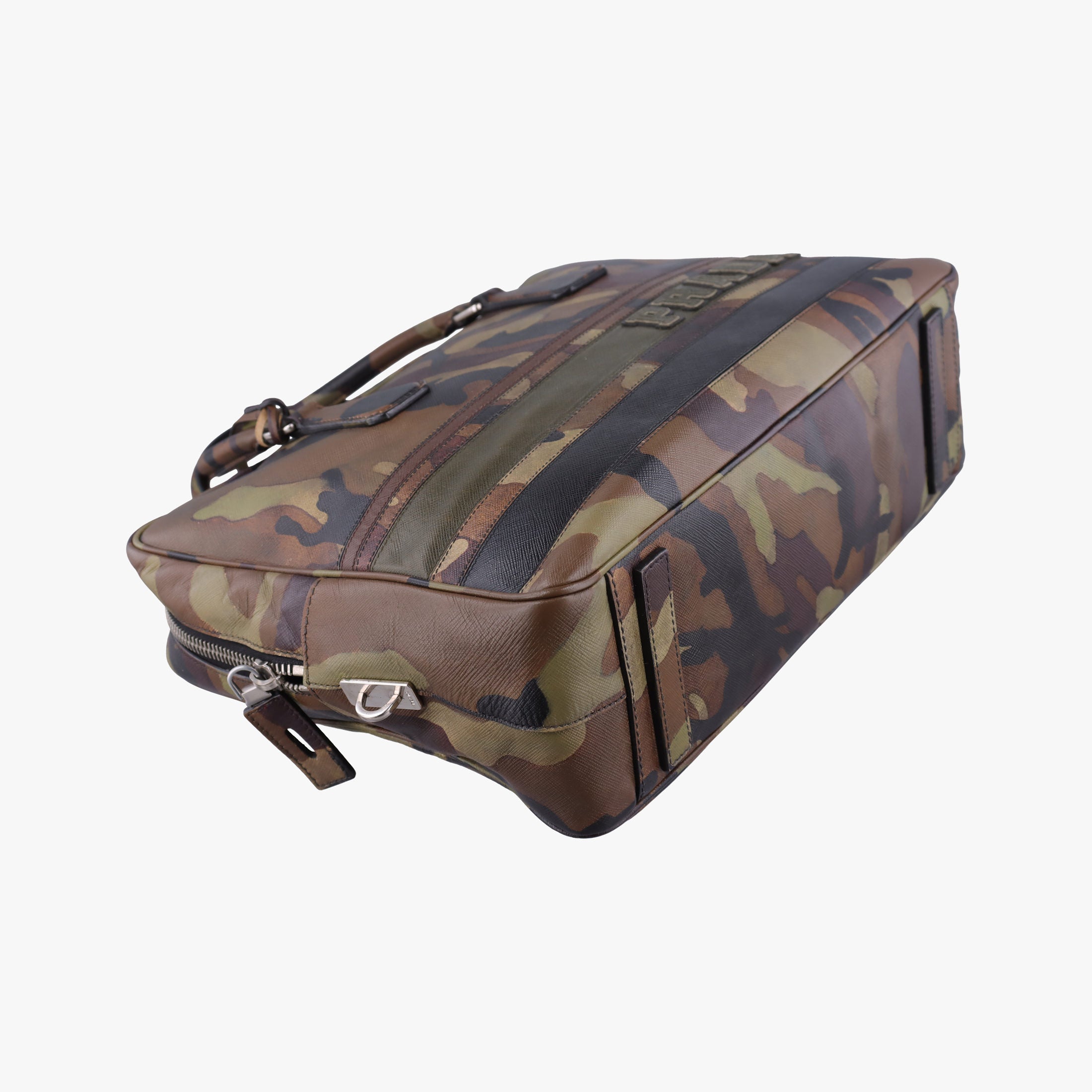 Pre-owned Prada Camouflage Print Business Multicolour SAFFIANO Leather  handbag | stylenewstar