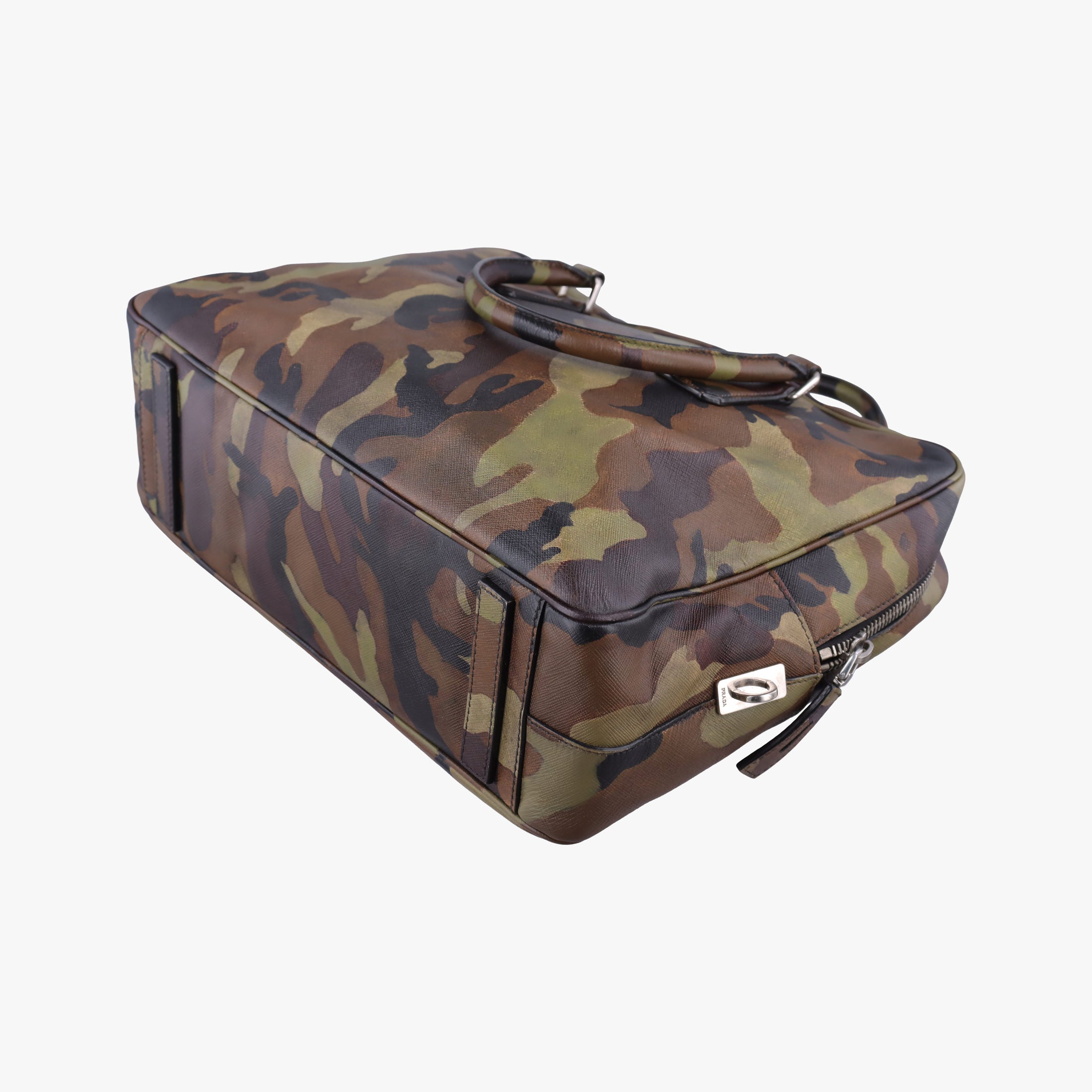 Pre-owned Prada Camouflage Print Business Multicolour SAFFIANO Leather  handbag | stylenewstar