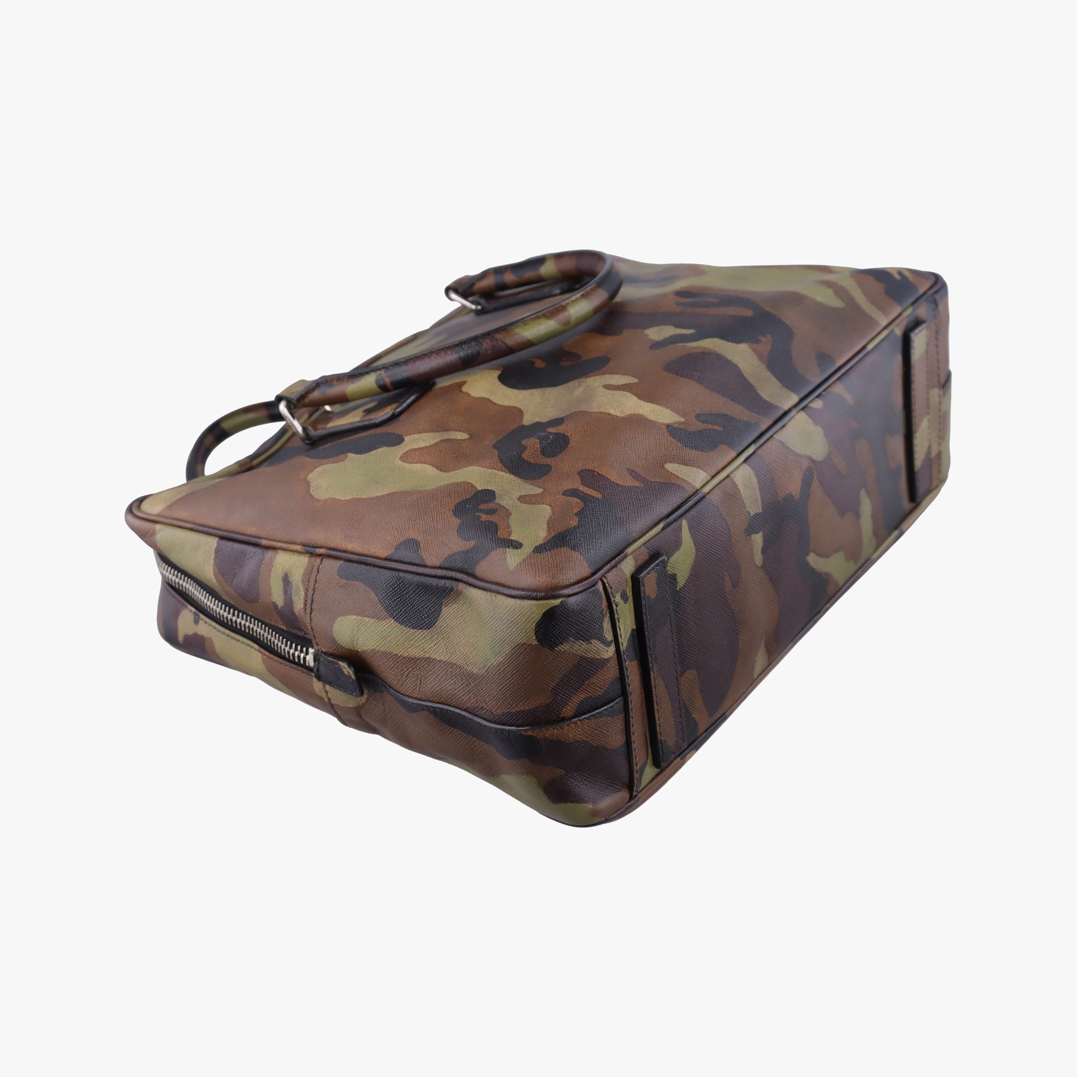 Pre-owned Prada Camouflage Print Business Multicolour SAFFIANO Leather  handbag | stylenewstar