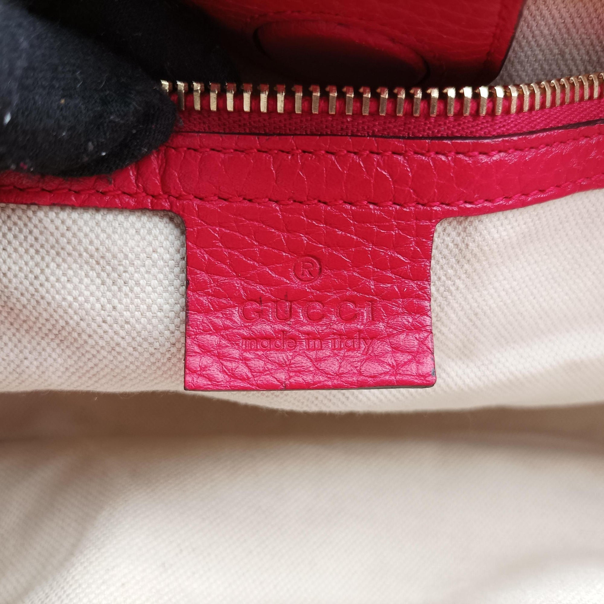 Pre-owned Gucci Bamboo Shopper Red×Orange Leather 323660 shoulderbag | stylenewstar