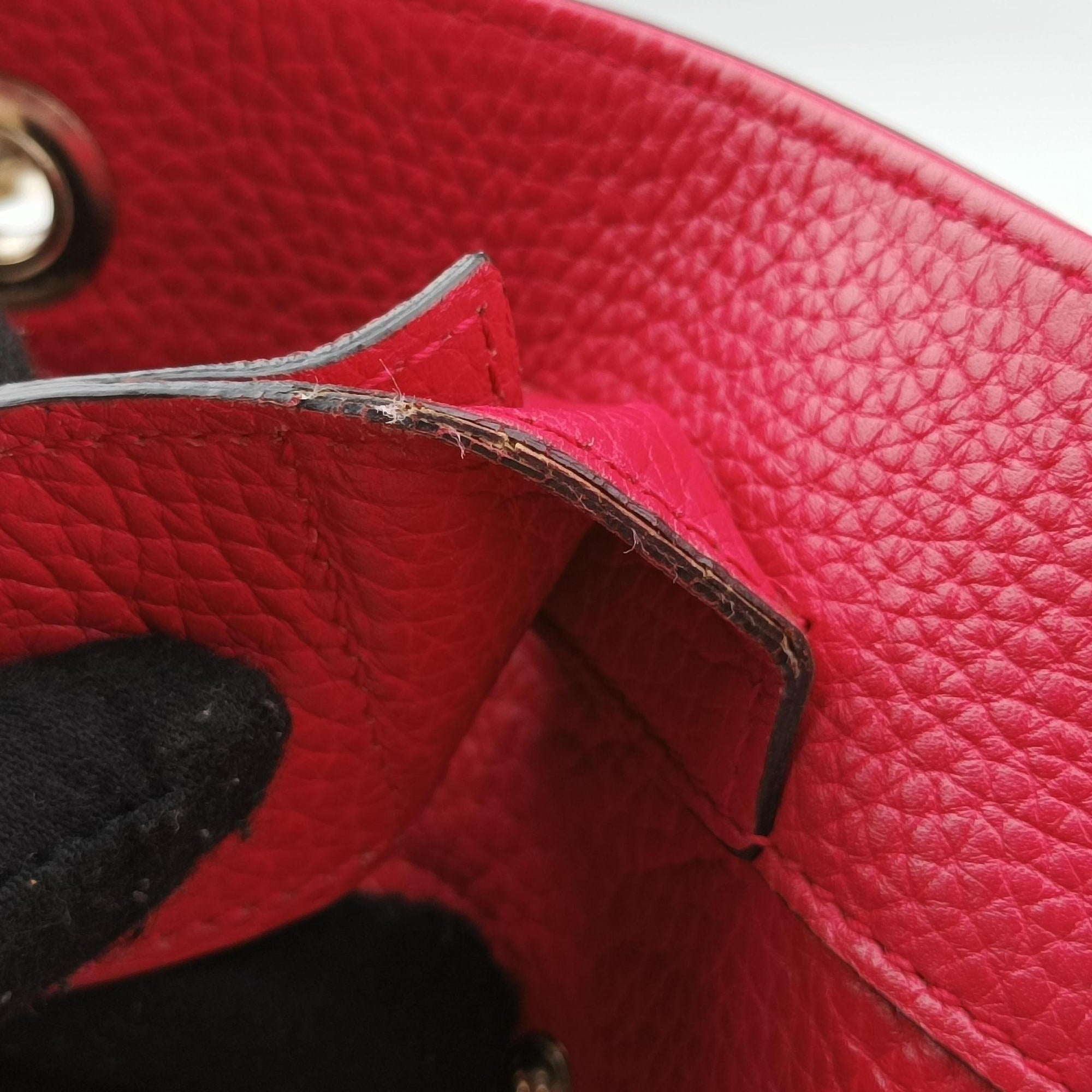 Pre-owned Gucci Bamboo Shopper Red×Orange Leather 323660 shoulderbag | stylenewstar