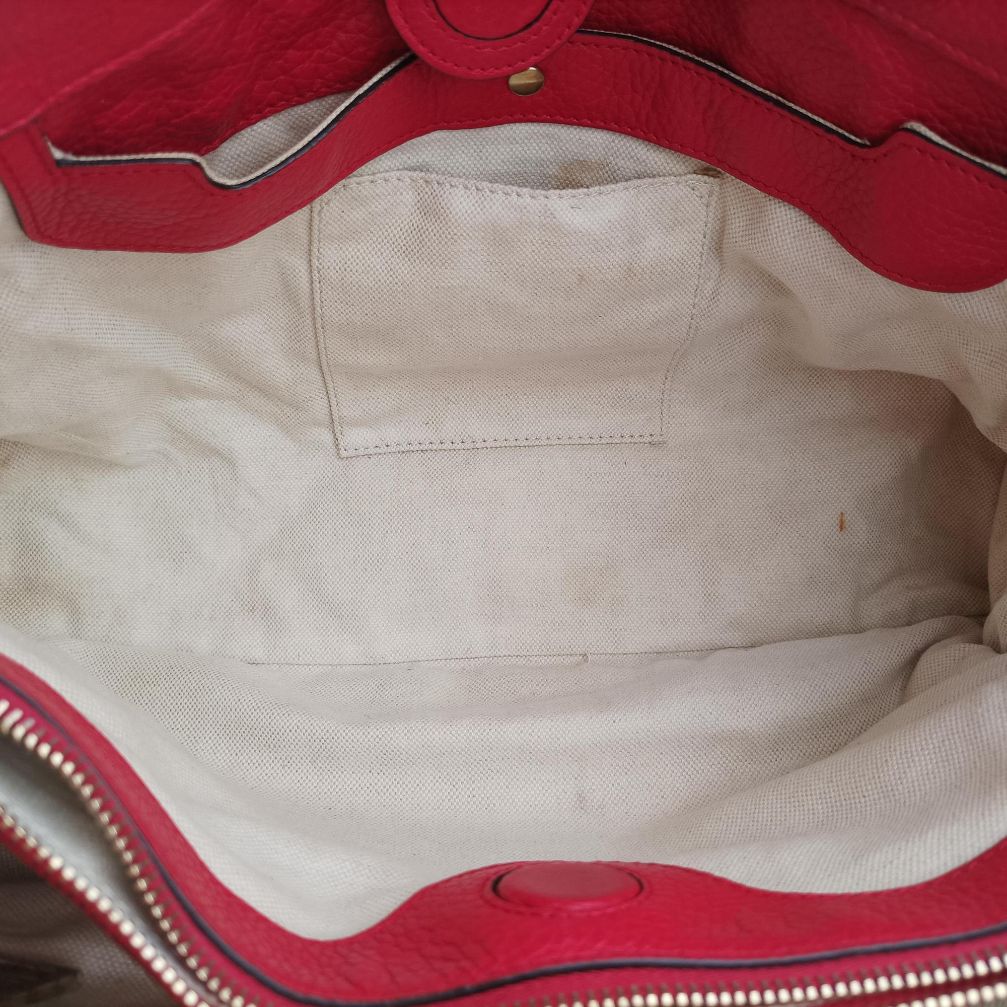 Pre-owned Gucci Bamboo Shopper Red×Orange Leather 323660 shoulderbag | stylenewstar