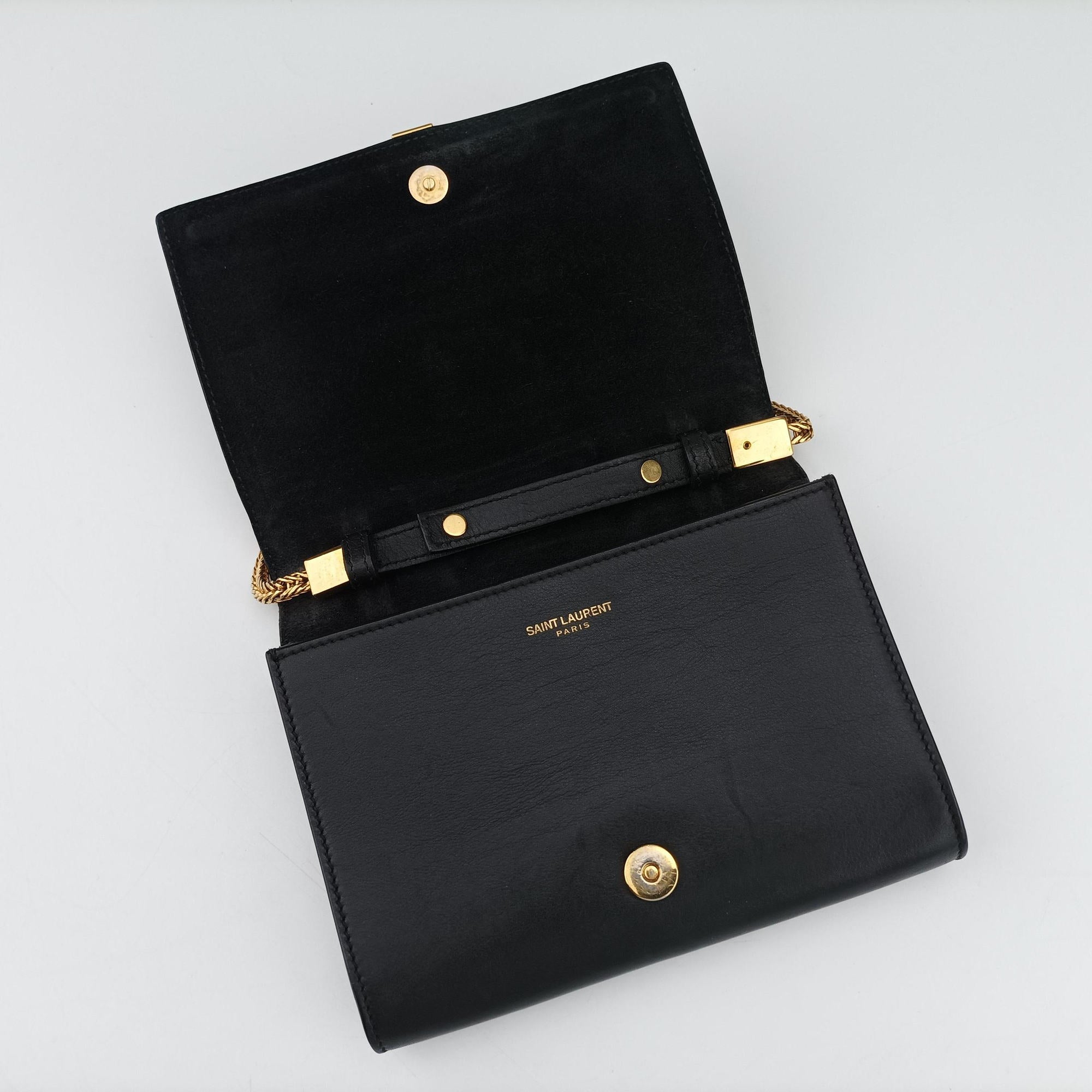 Pre-owned Yves Saint Laurent ChYc Mini Y Line Black Leather 311215 shoulderbag | stylenewstar