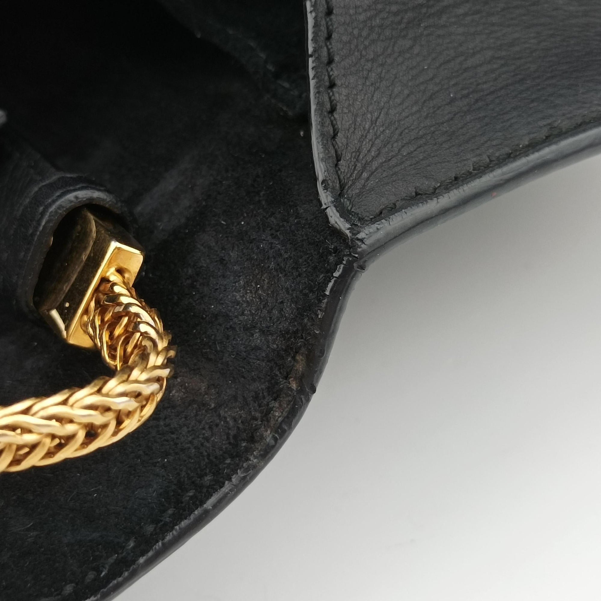 Pre-owned Yves Saint Laurent ChYc Mini Y Line Black Leather 311215 shoulderbag | stylenewstar